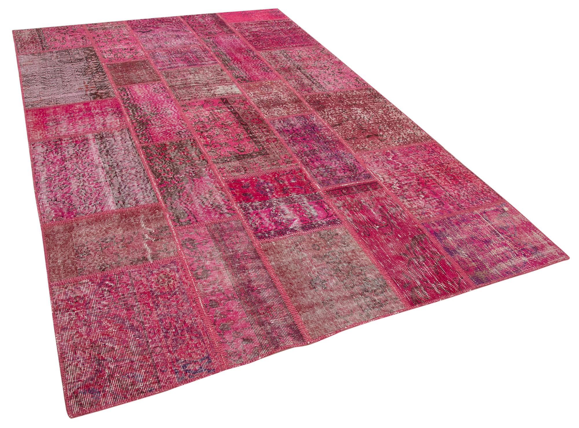 6 x 9 Pink Patchwork Rug - 2408