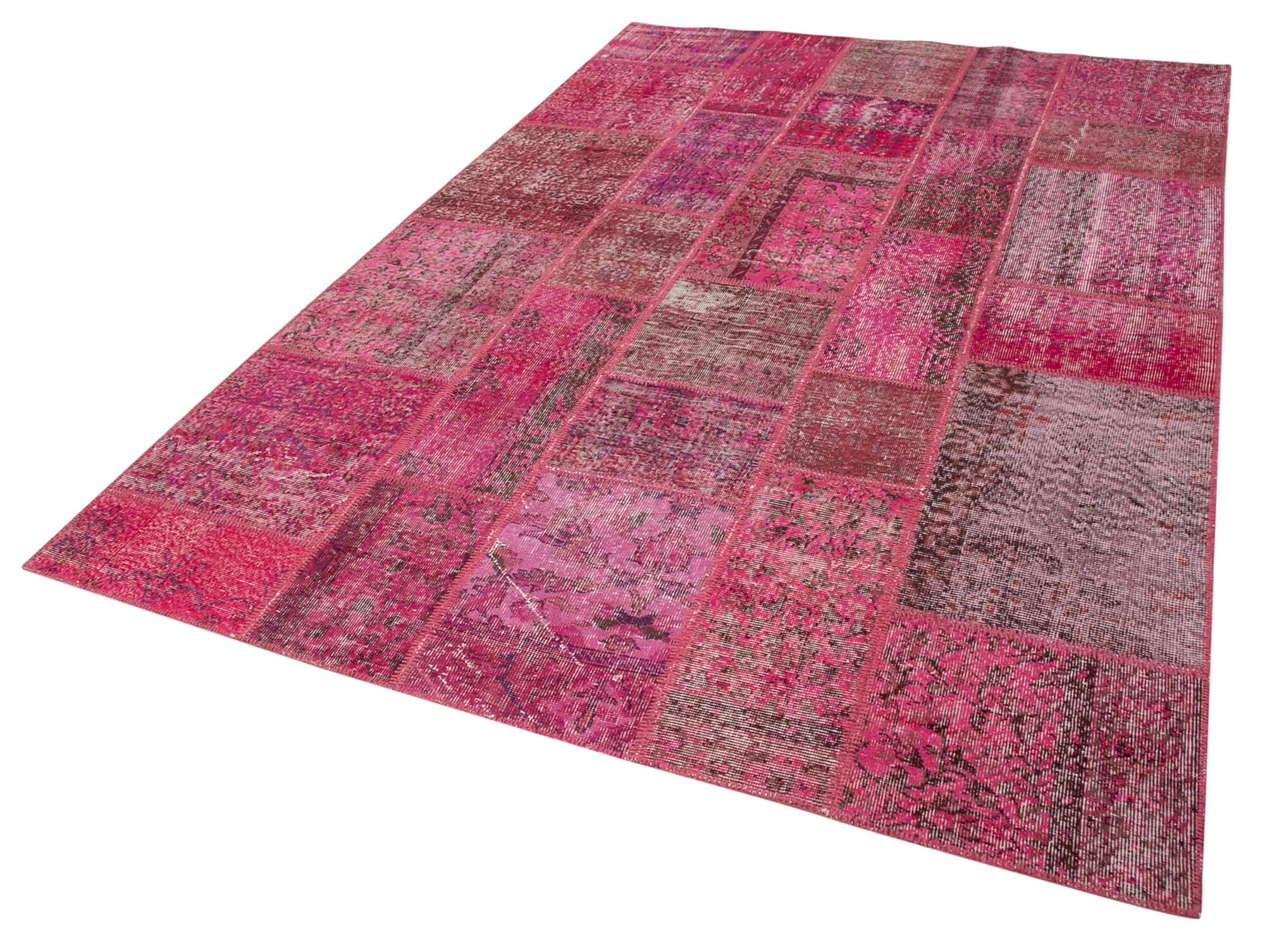 6 x 9 Pink Patchwork Rug - 2408