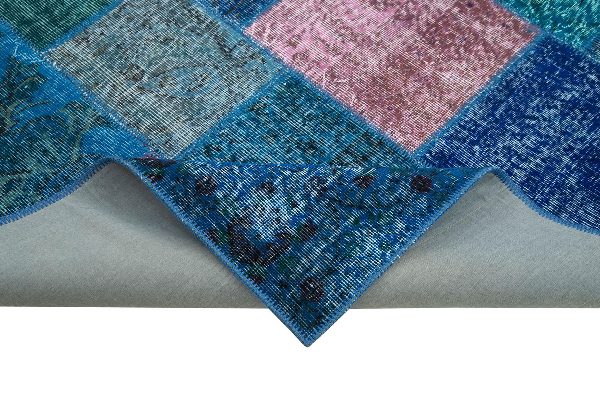 7 x 10 Blue Patchwork Rug - 2413