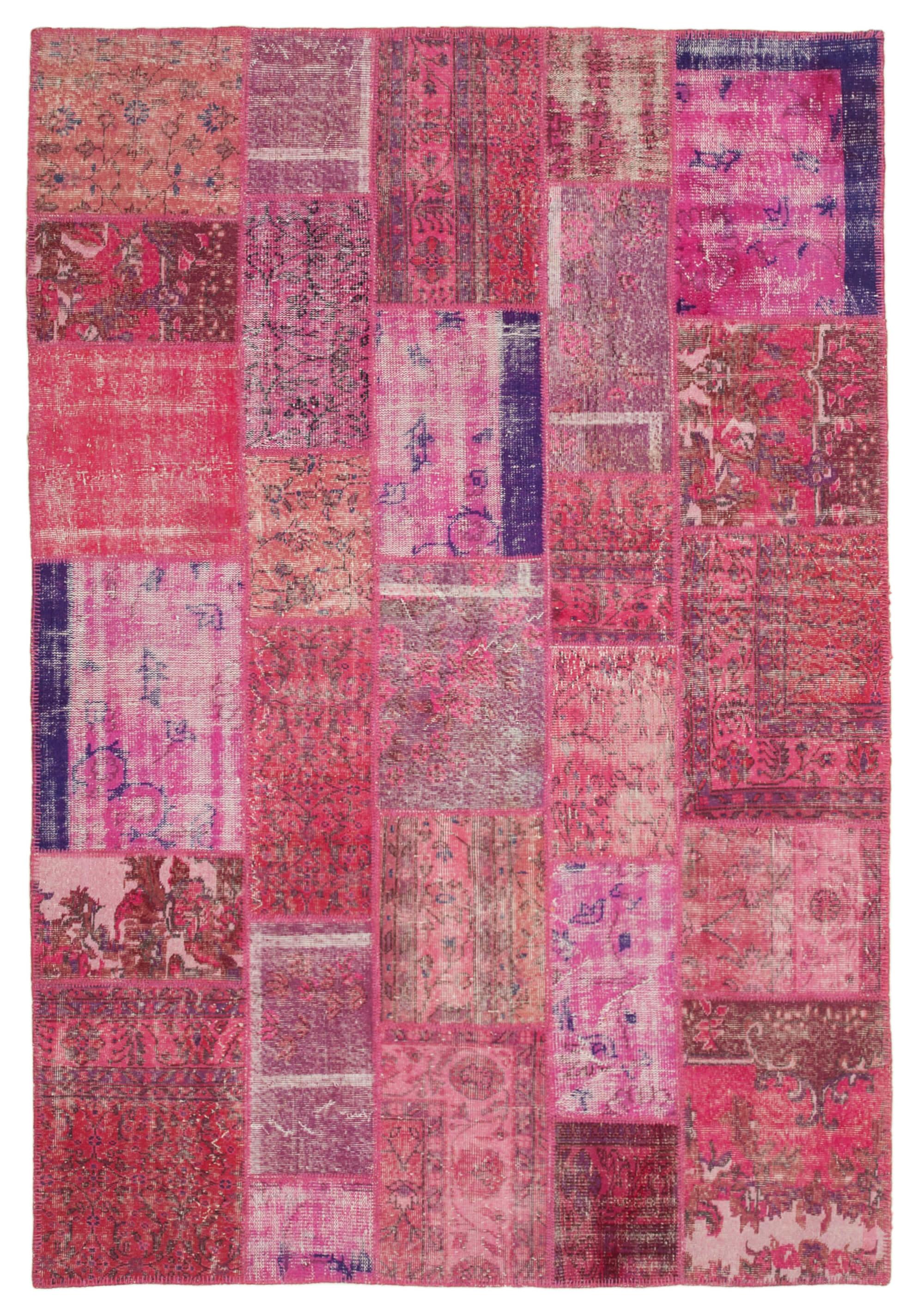 6 x 10 Pink Patchwork Rug - 2427