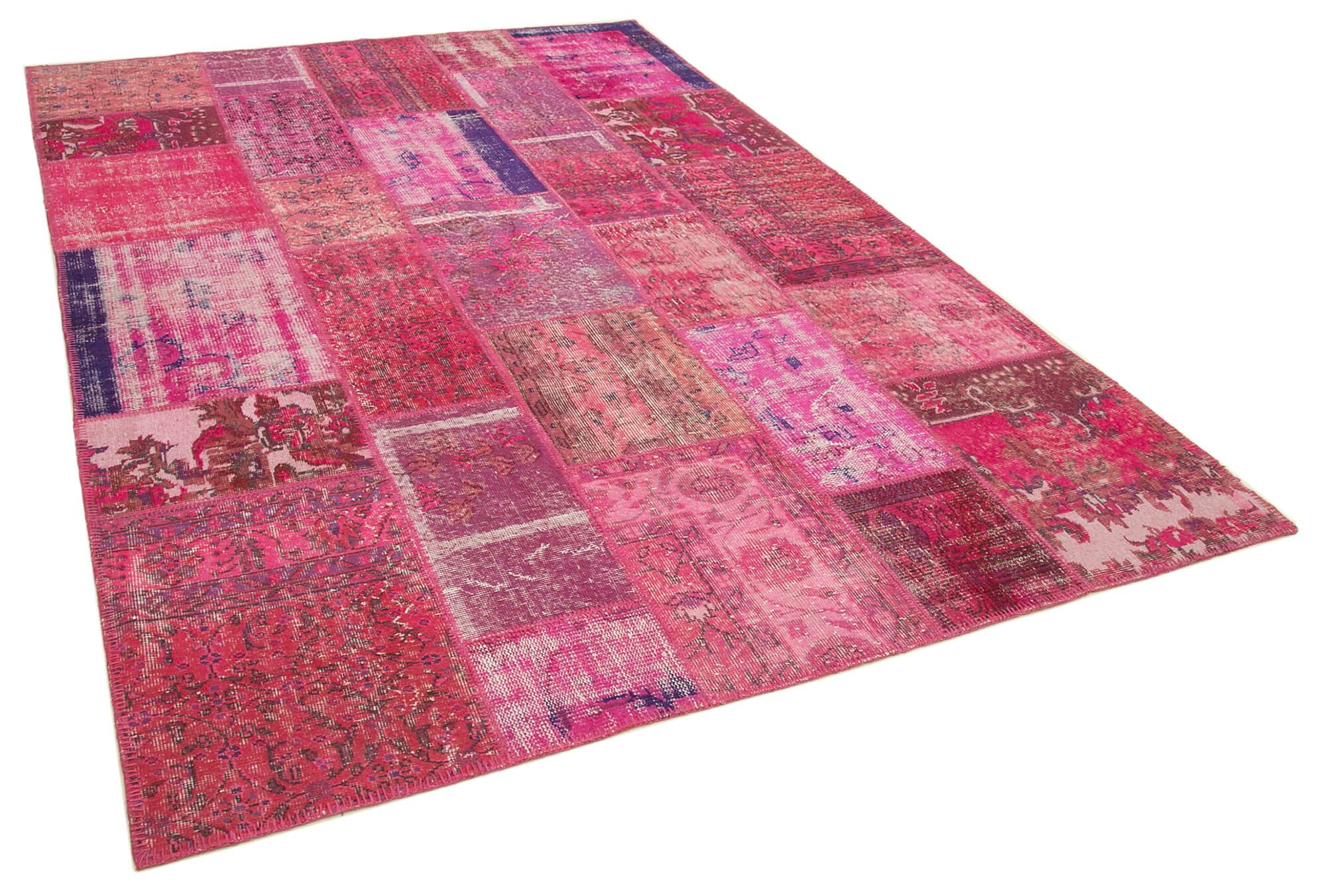 6 x 10 Pink Patchwork Rug - 2427