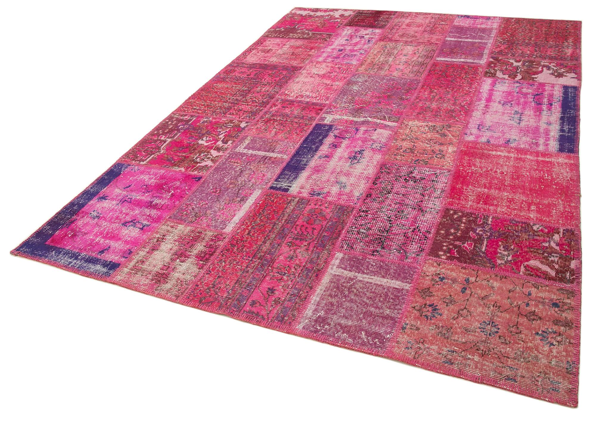 6 x 10 Pink Patchwork Rug - 2427