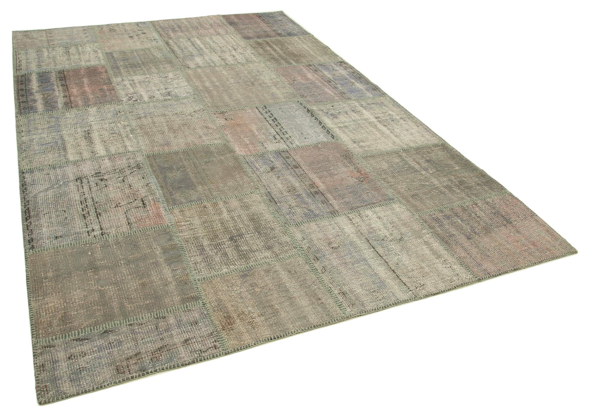 6 x 10 Grey Patchwork Rug - 2434