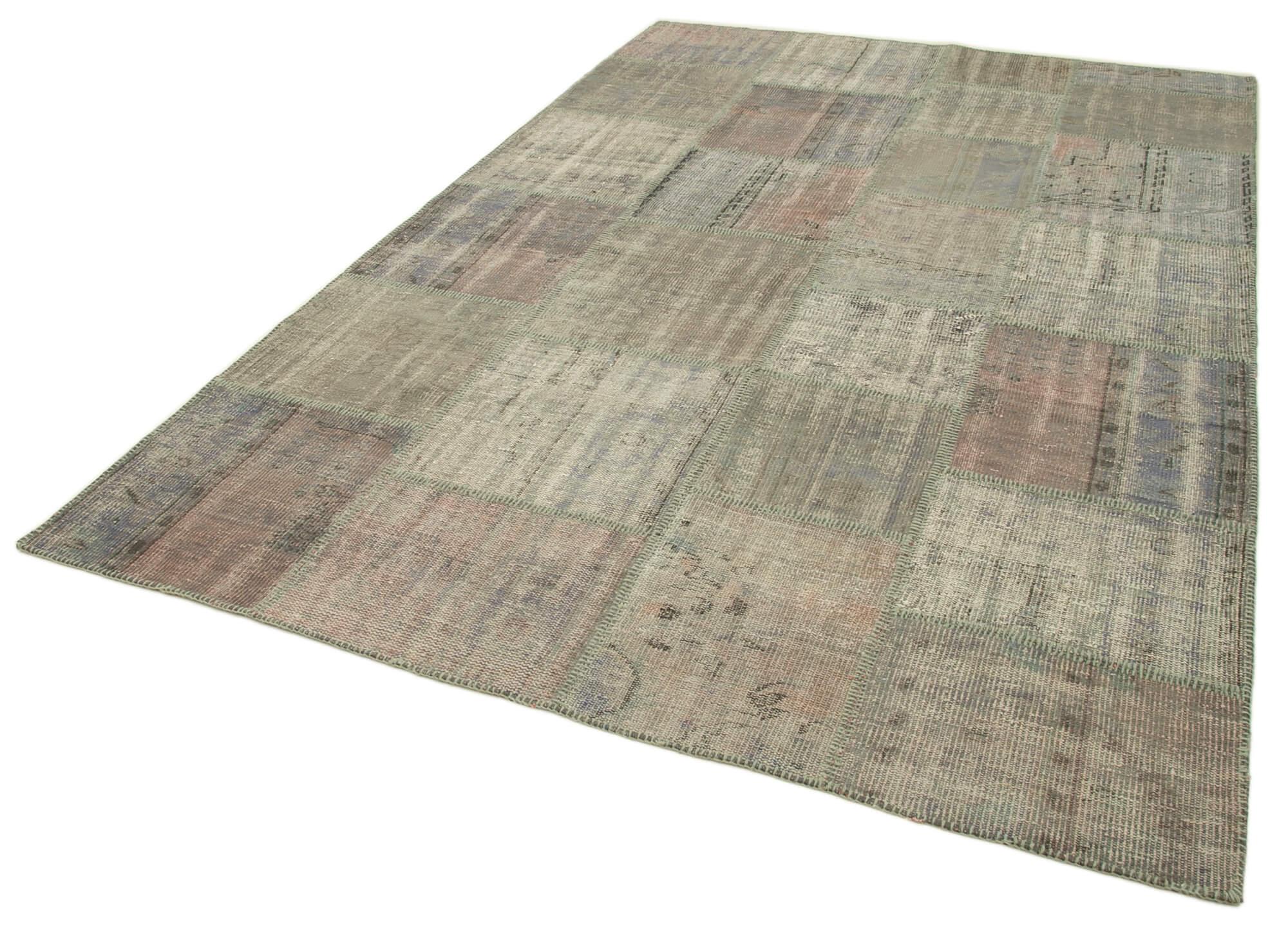 6 x 10 Grey Patchwork Rug - 2434