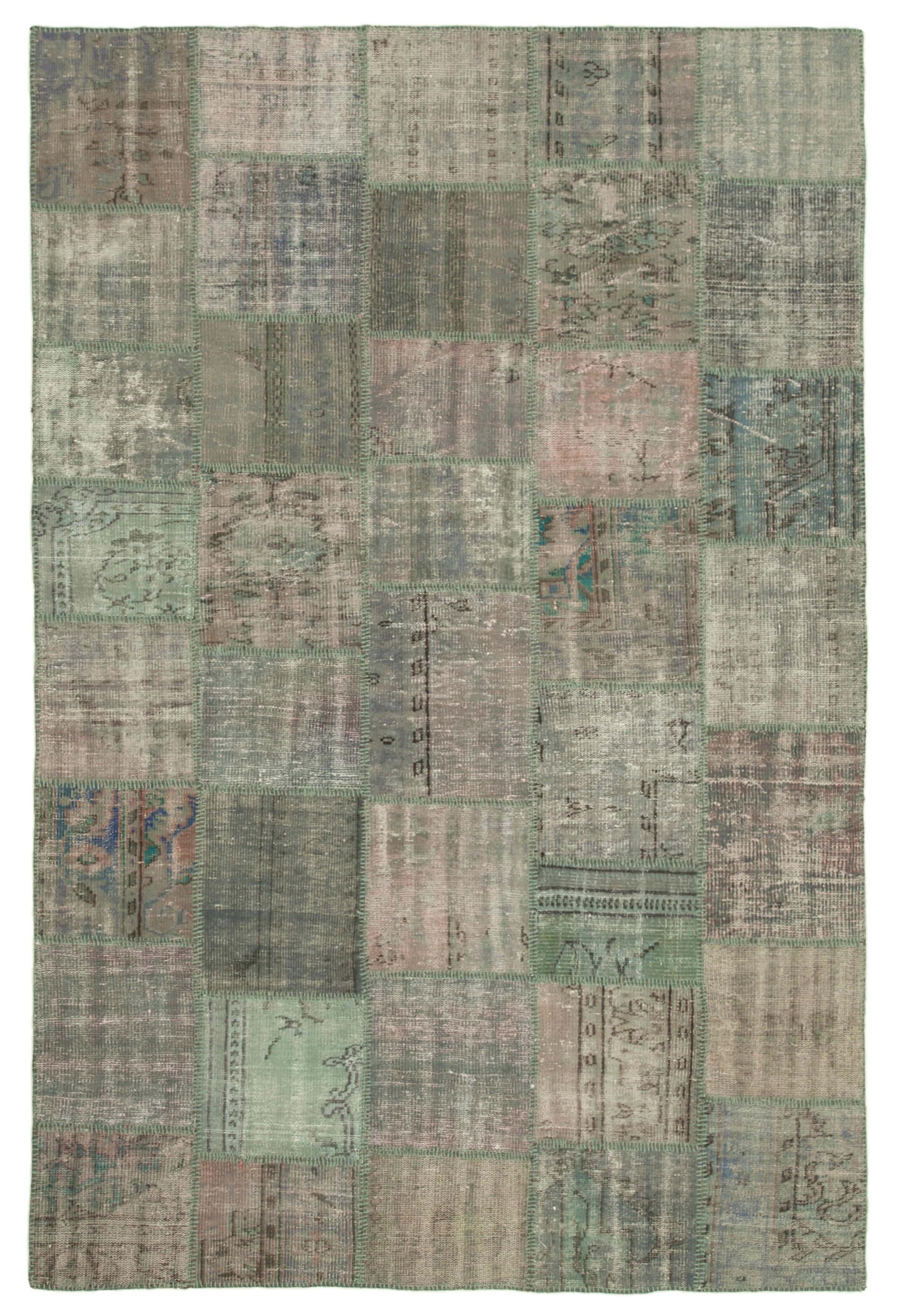 6 x 10 Grey Patchwork Rug - 2441