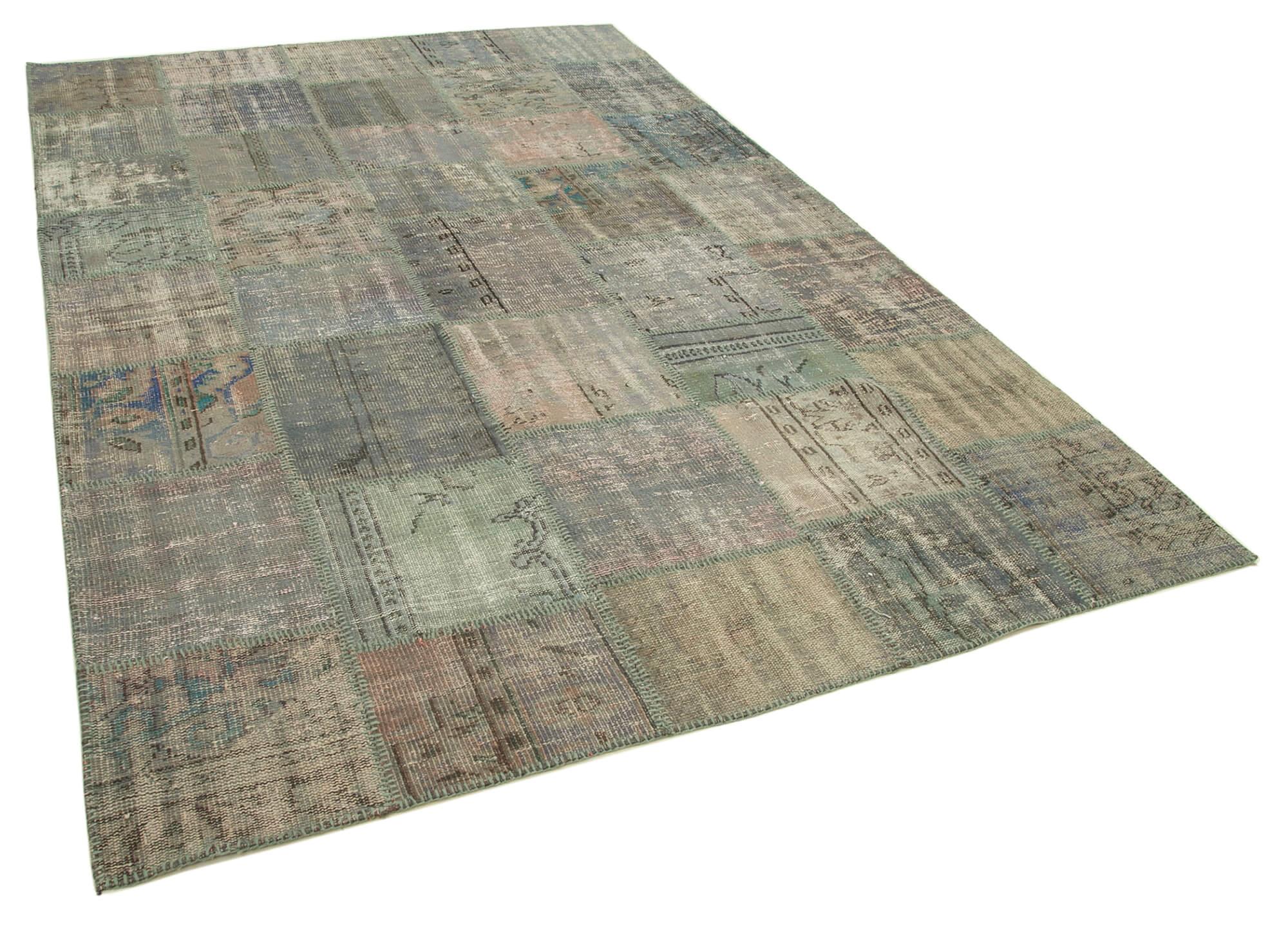 6 x 10 Grey Patchwork Rug - 2441