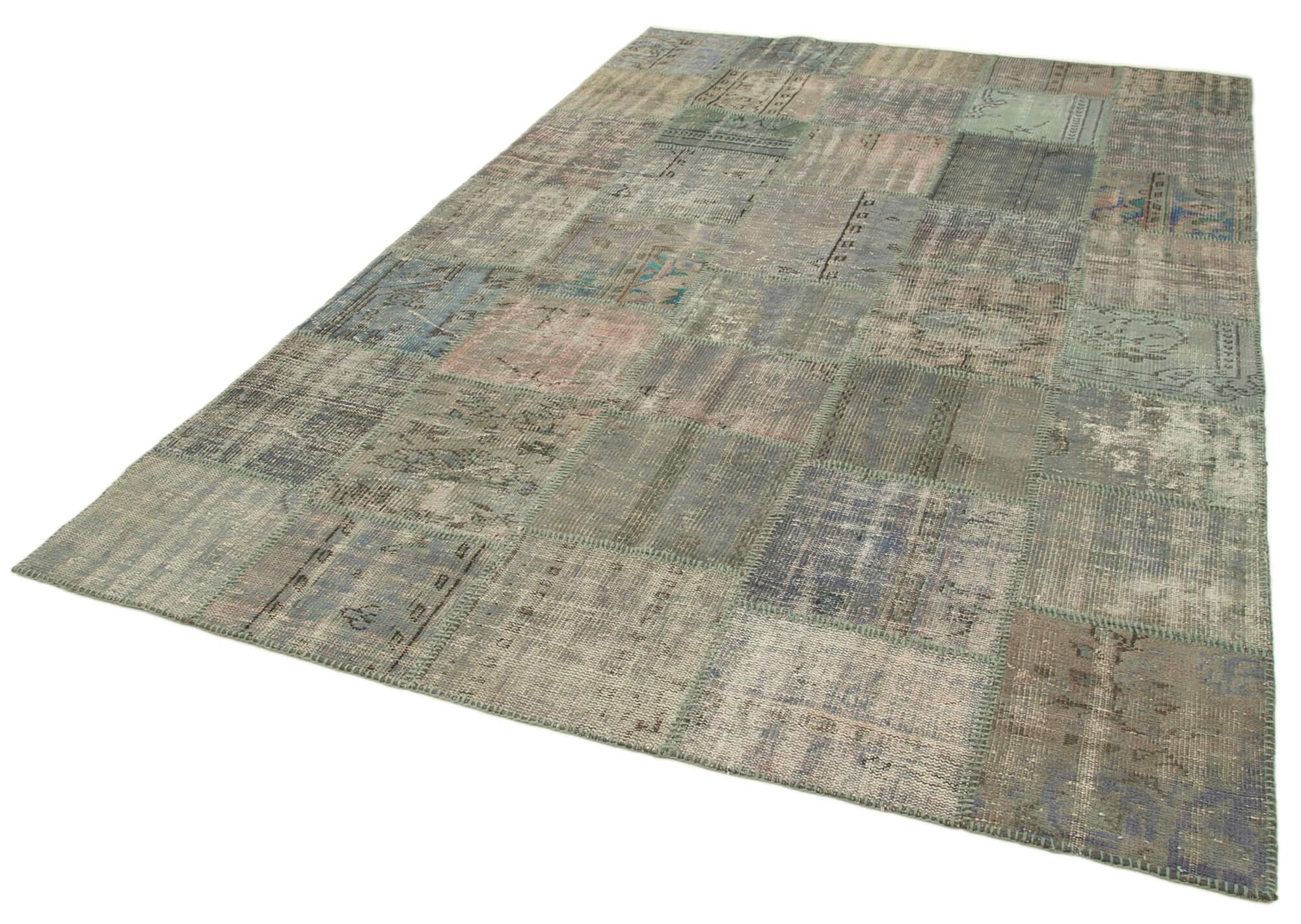 6 x 10 Grey Patchwork Rug - 2441