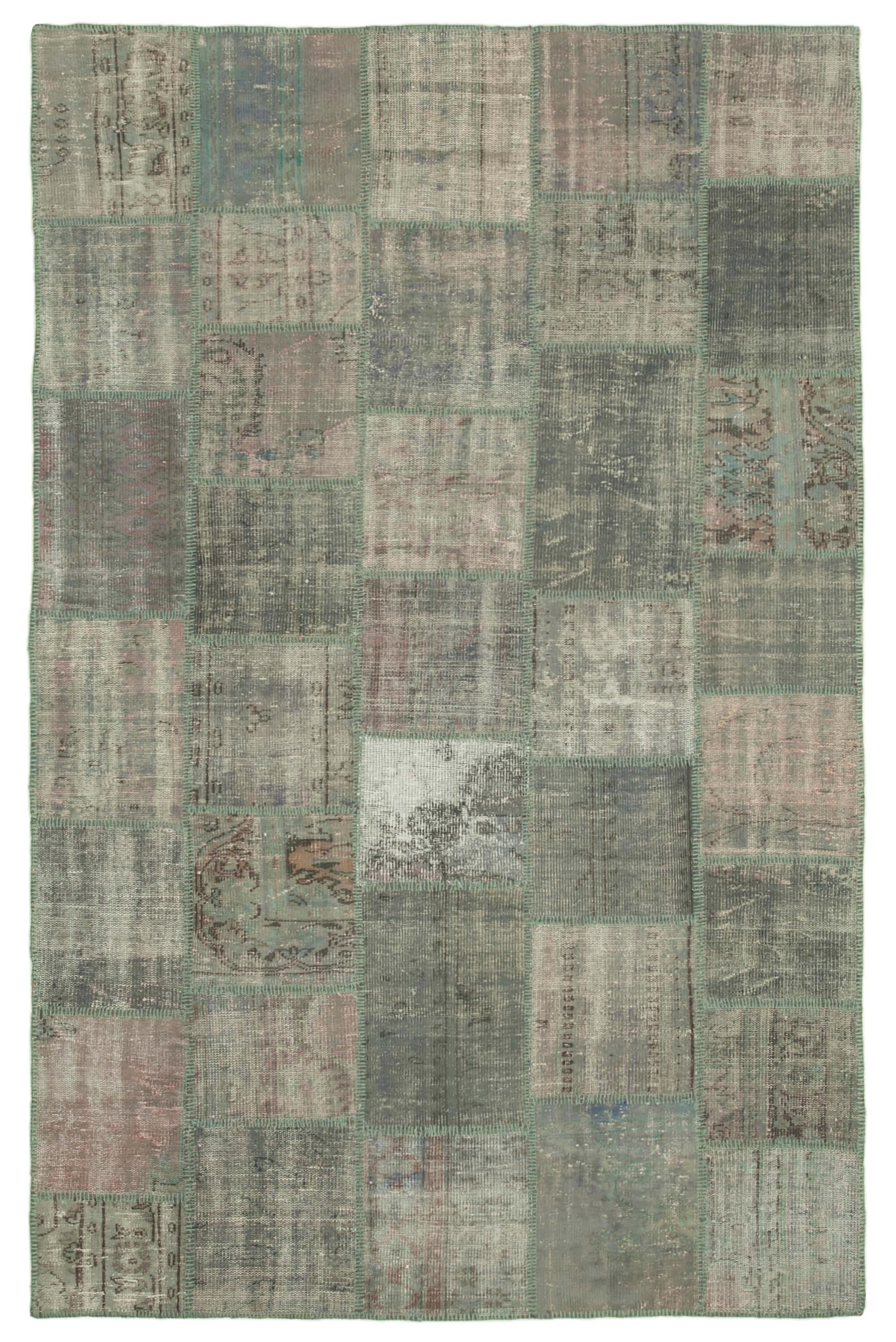 6 x 10 Grey Patchwork Rug - 2442