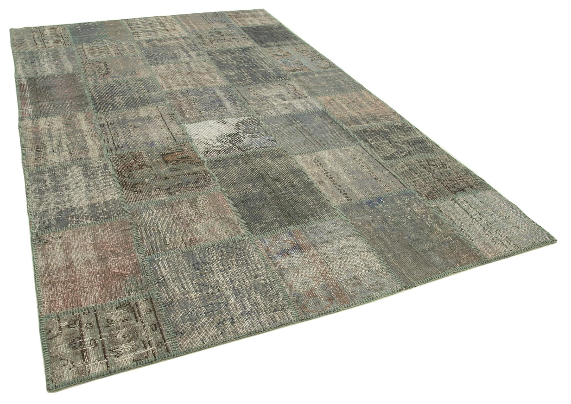 6 x 10 Grey Patchwork Rug - 2442