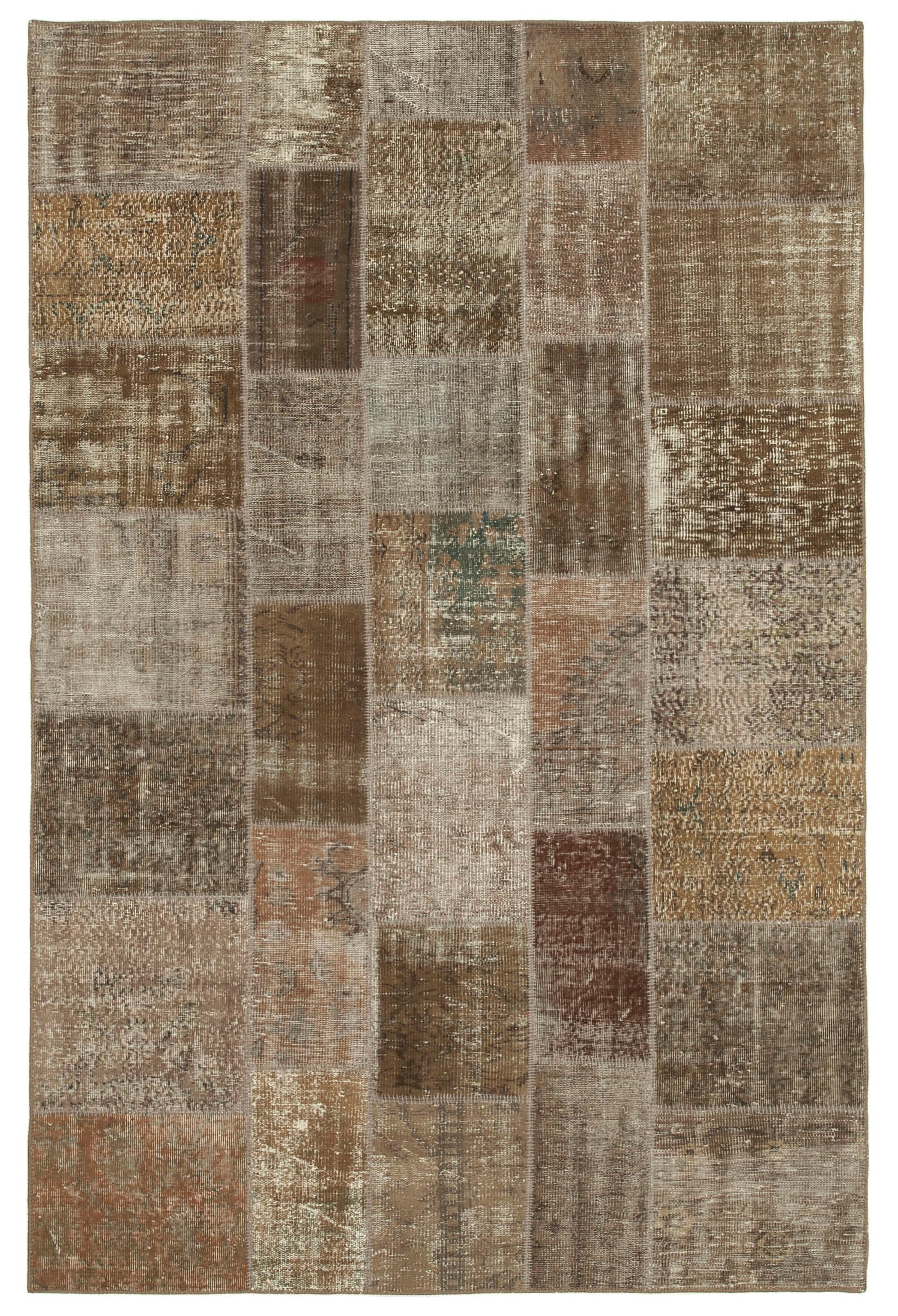 6 x 10 Brown Patchwork Rug - 2444