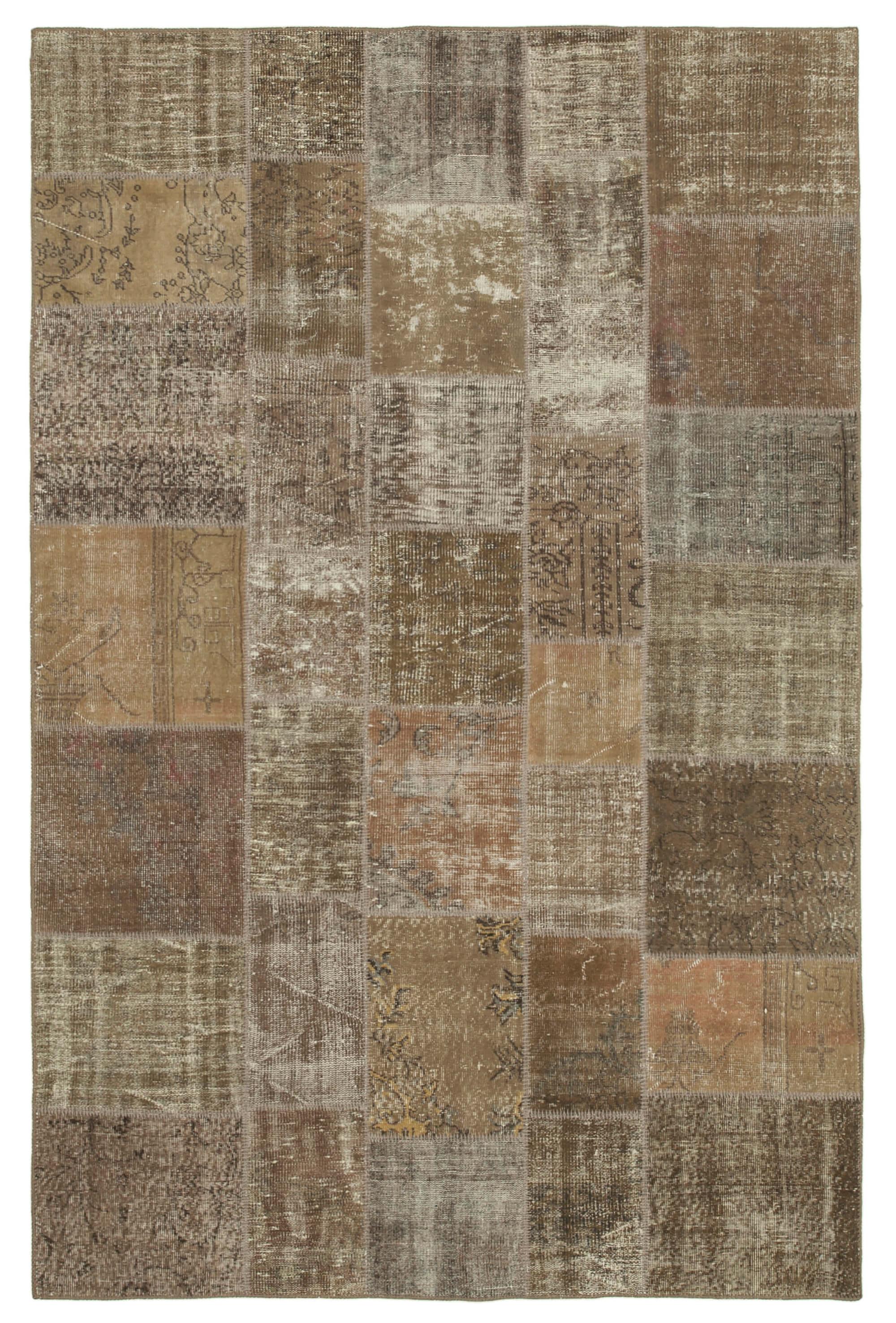 6 x 10 Brown Patchwork Rug - 2447