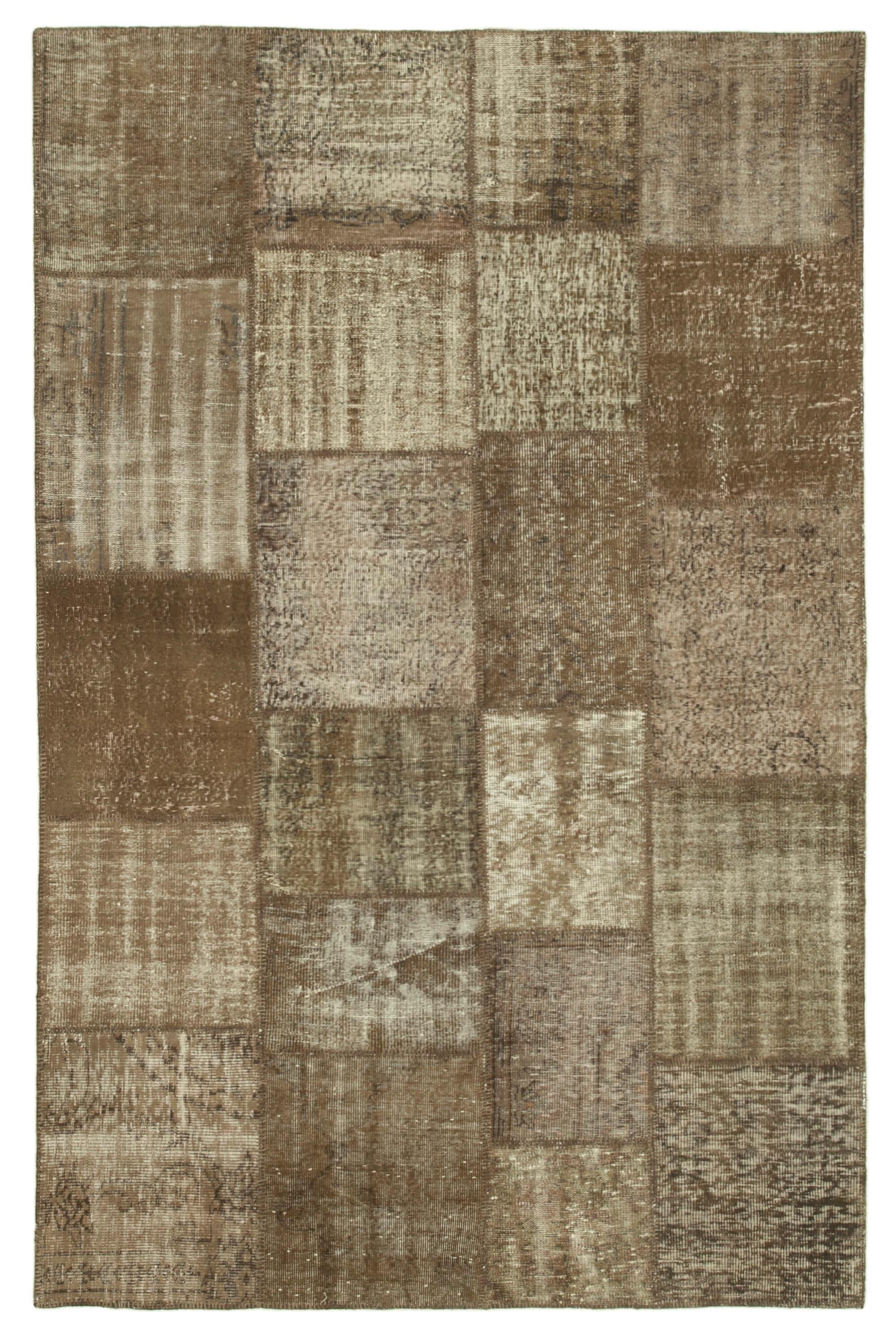 6 x 10 Brown Patchwork Rug - 2453