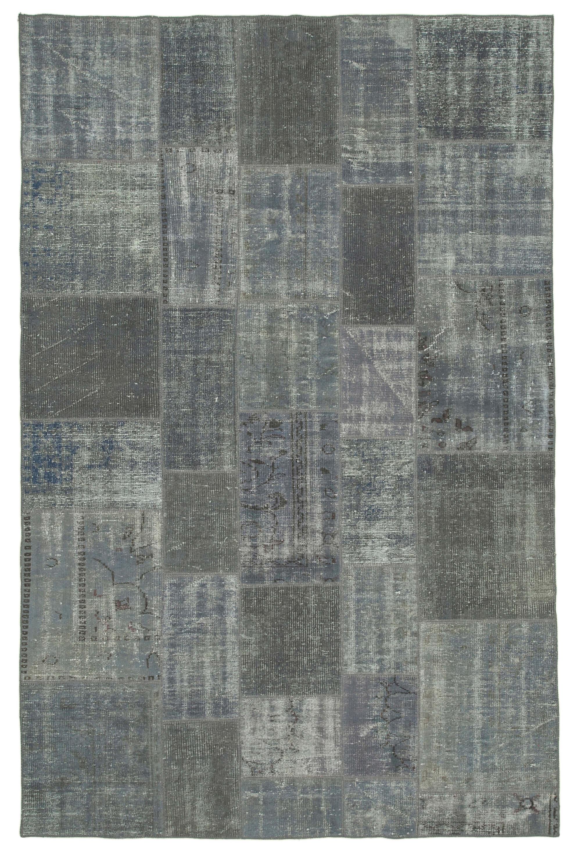 6 x 10 Grey Patchwork Rug - 2459