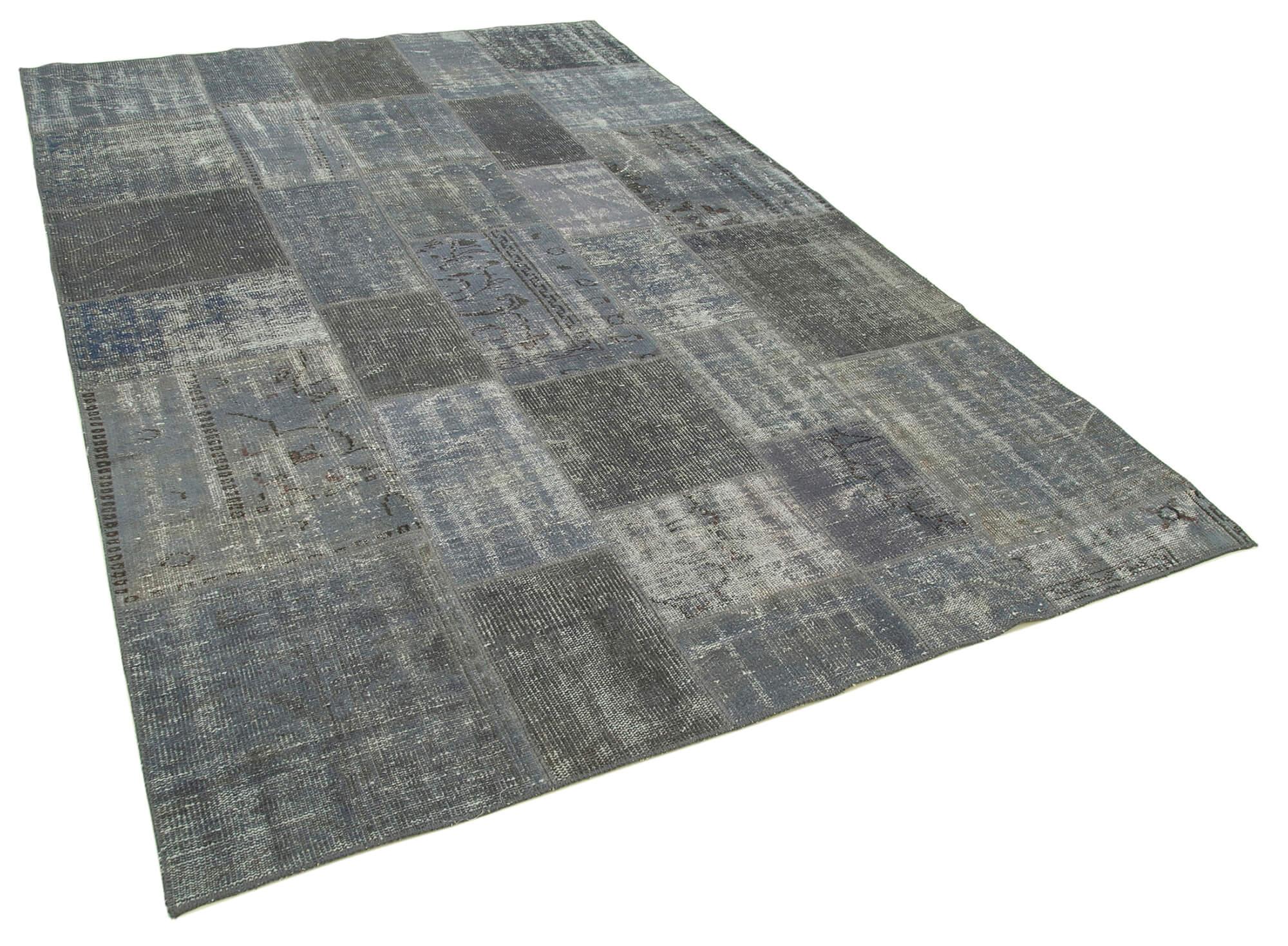 6 x 10 Grey Patchwork Rug - 2459