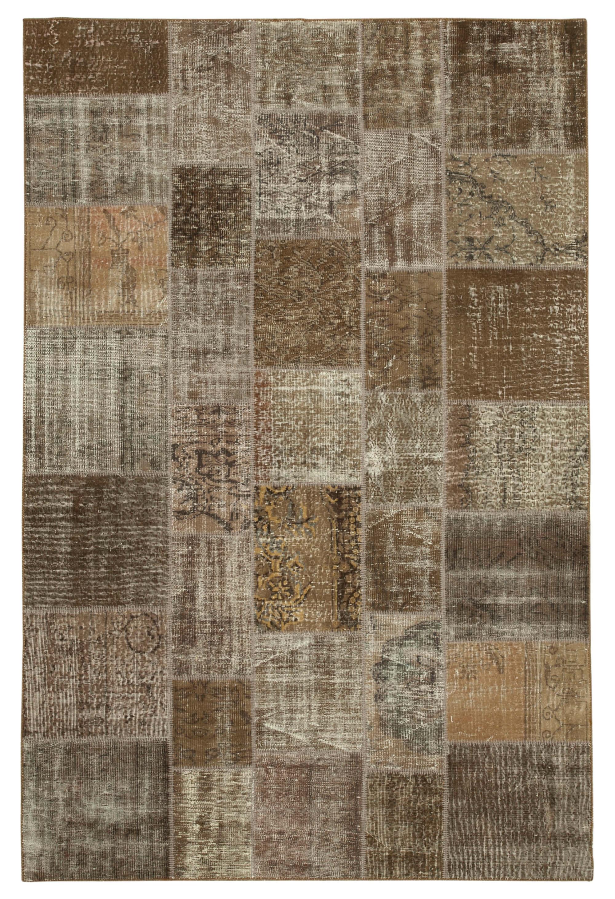 6 x 10 Brown Patchwork Rug - 2461