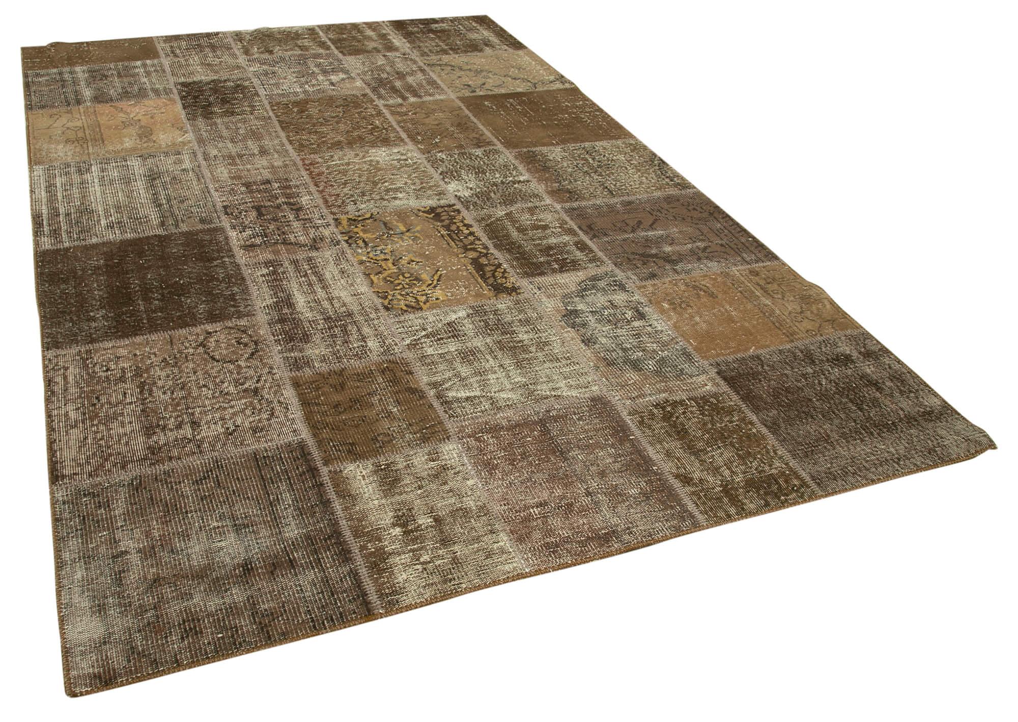 6 x 10 Brown Patchwork Rug - 2461