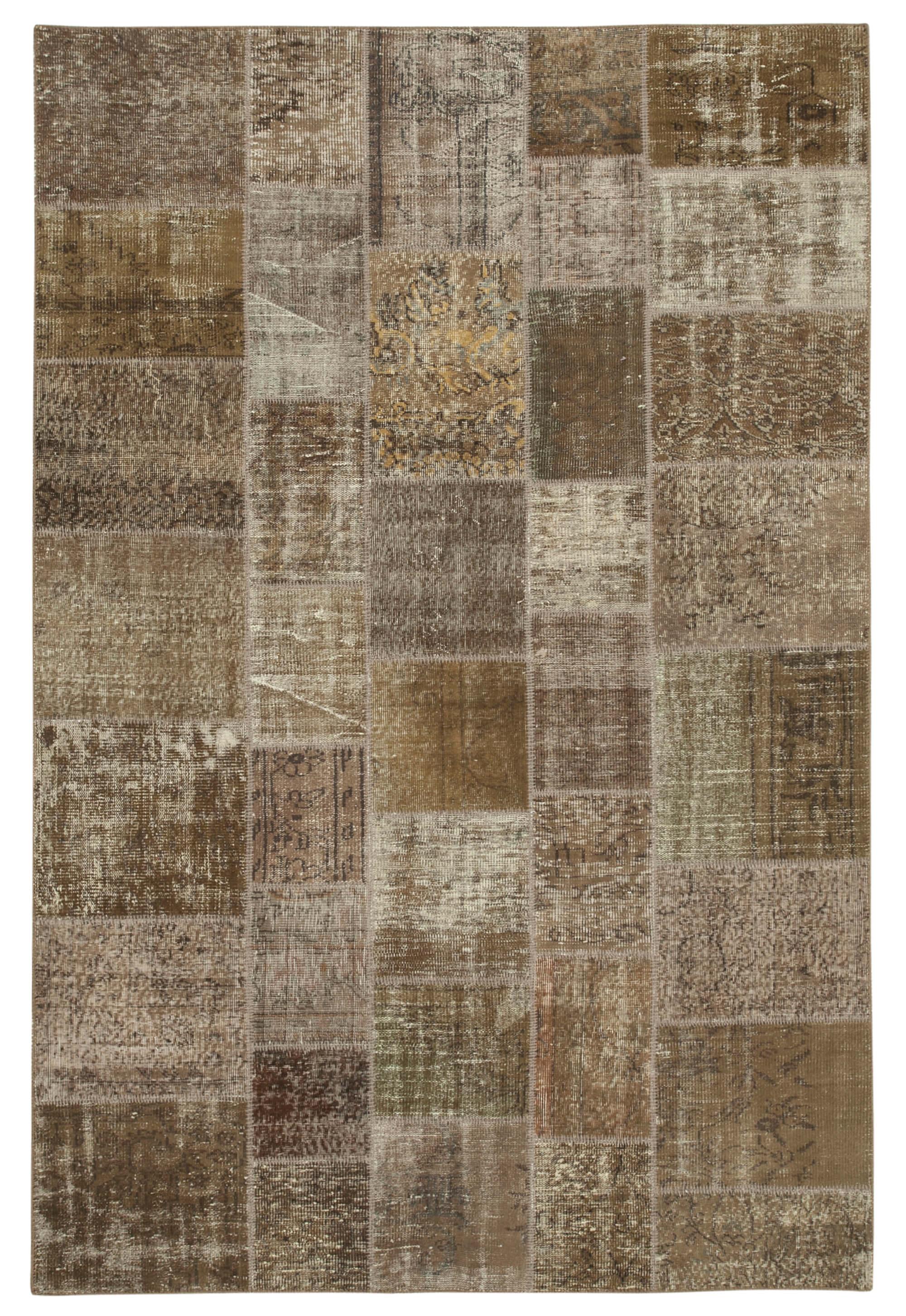 6 x 10 Brown Patchwork Rug - 2465