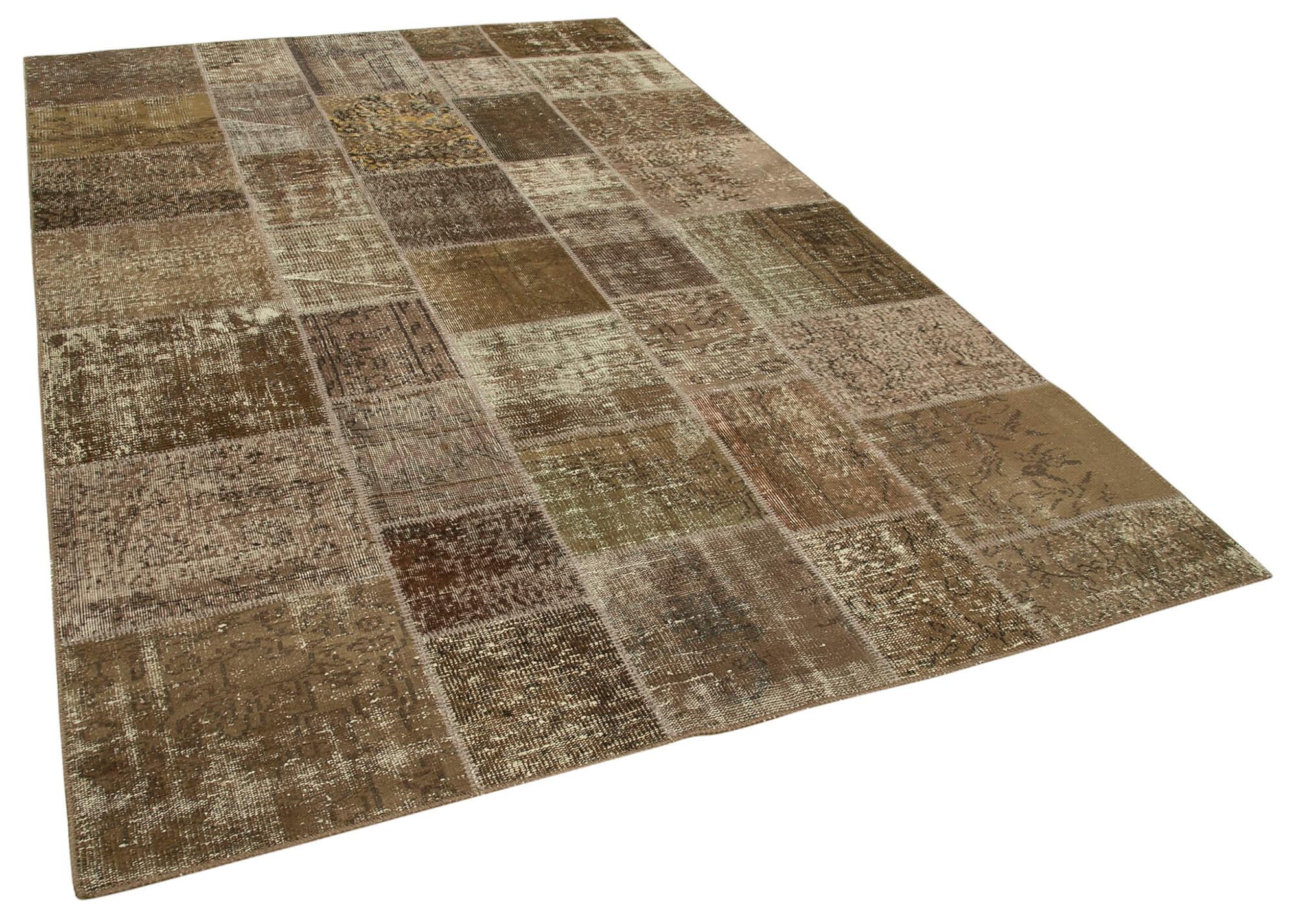 6 x 10 Brown Patchwork Rug - 2465