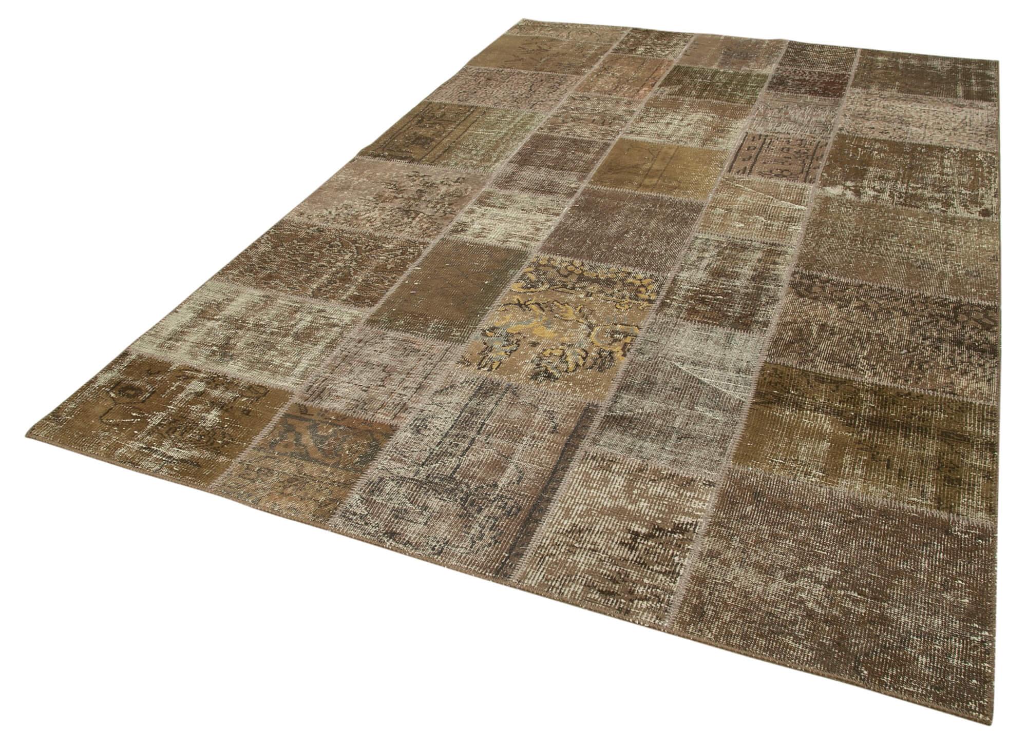 6 x 10 Brown Patchwork Rug - 2465