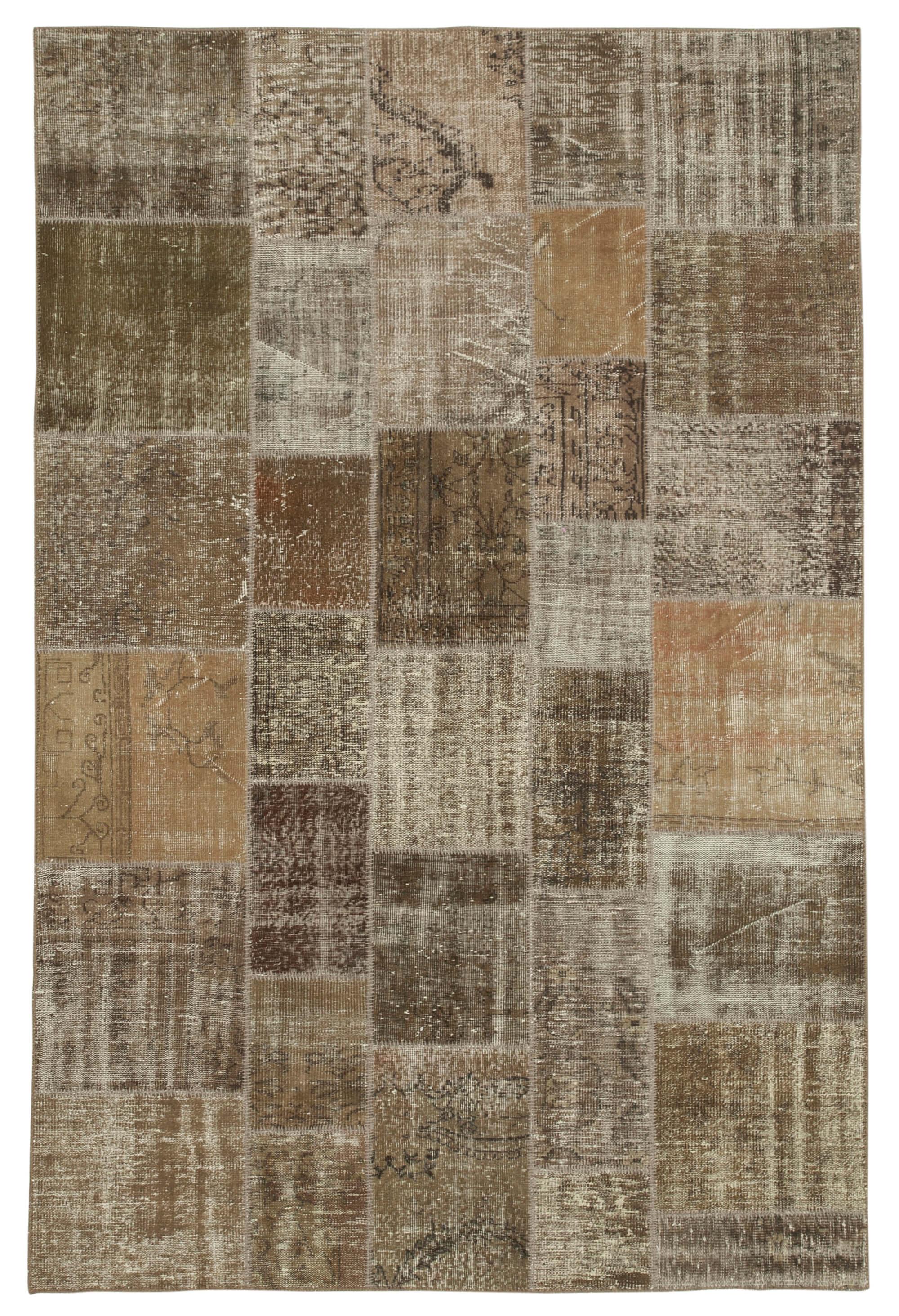 6 x 10 Brown Patchwork Rug - 2466