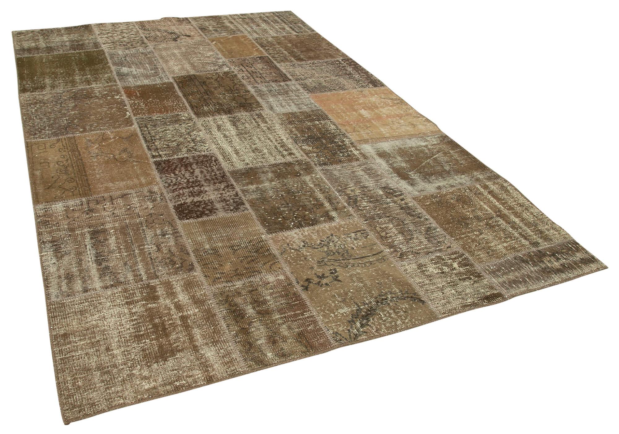 6 x 10 Brown Patchwork Rug - 2466