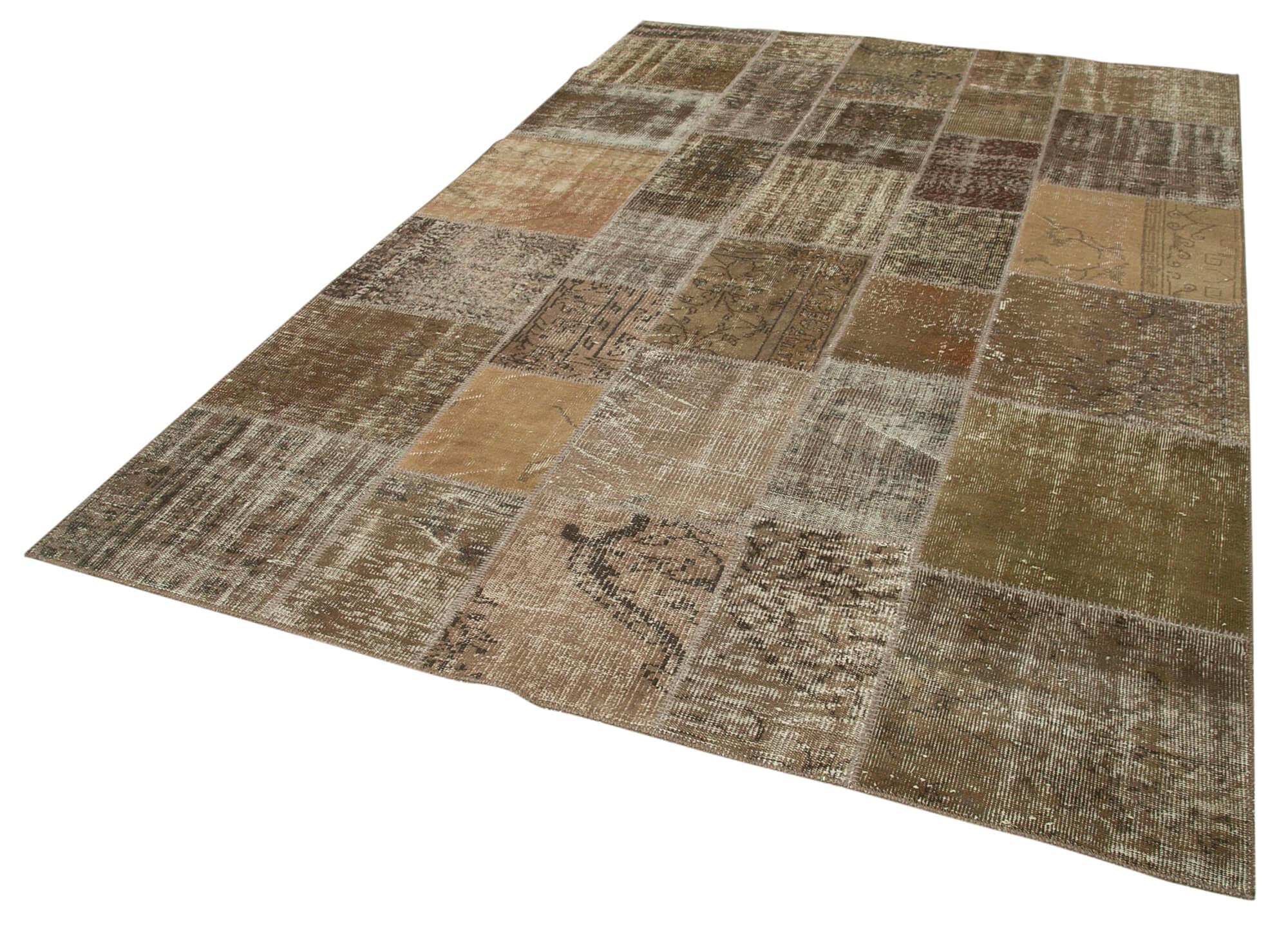 6 x 10 Brown Patchwork Rug - 2466