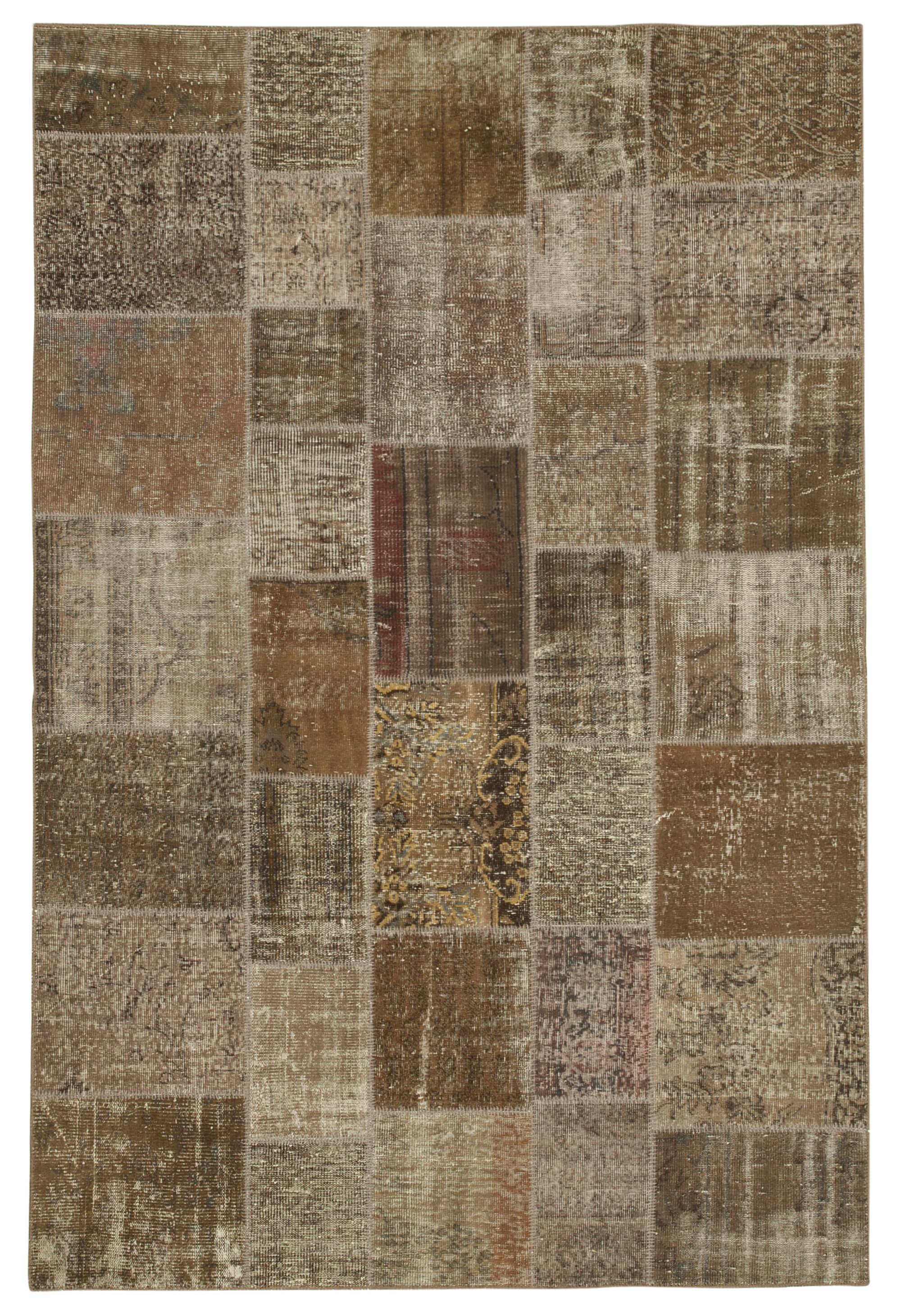 6 x 10 Brown Patchwork Rug - 2467