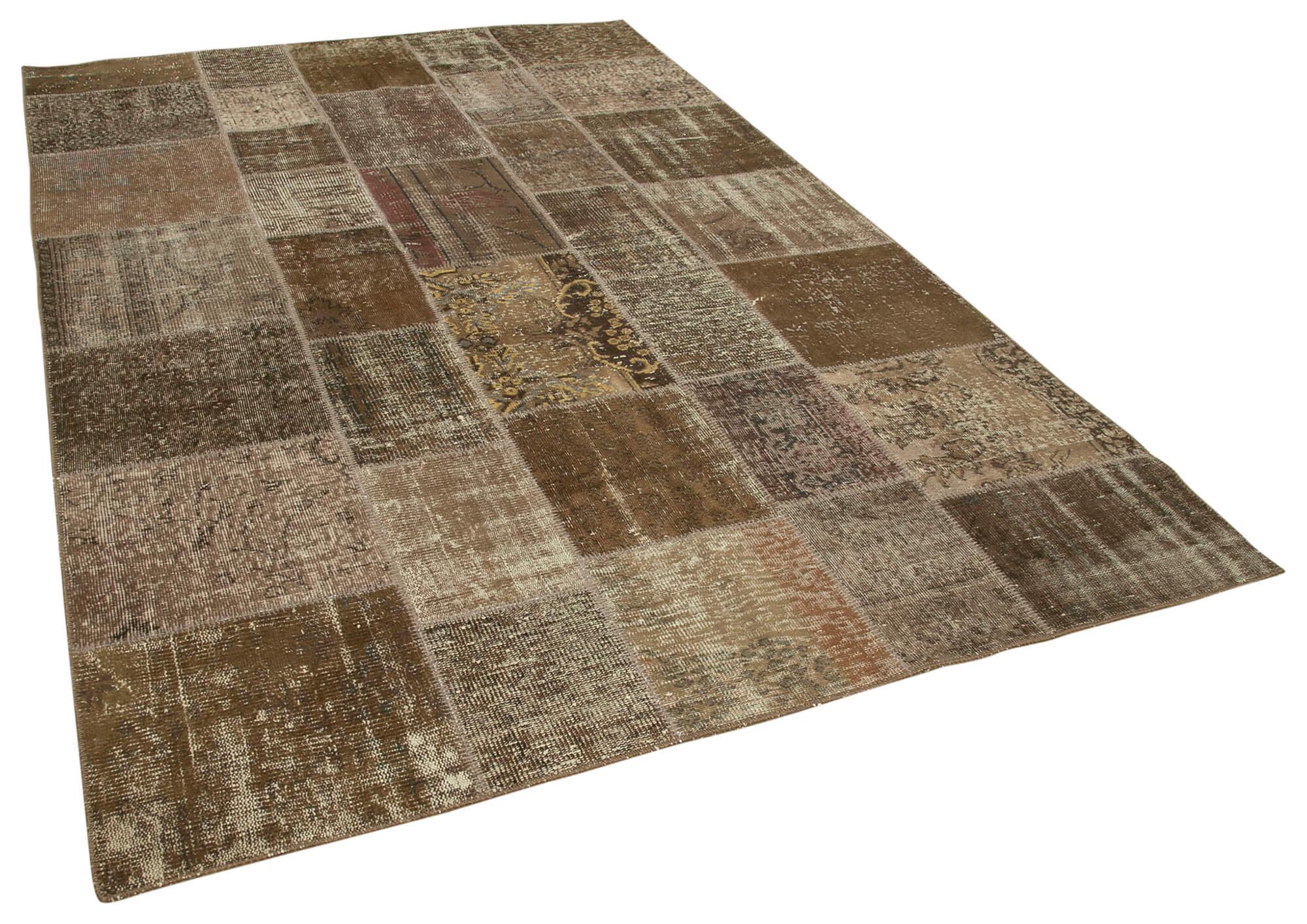 6 x 10 Brown Patchwork Rug - 2467