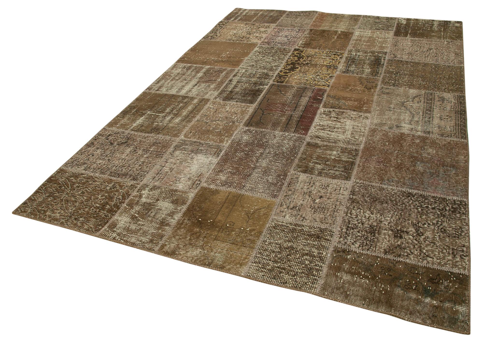 6 x 10 Brown Patchwork Rug - 2467