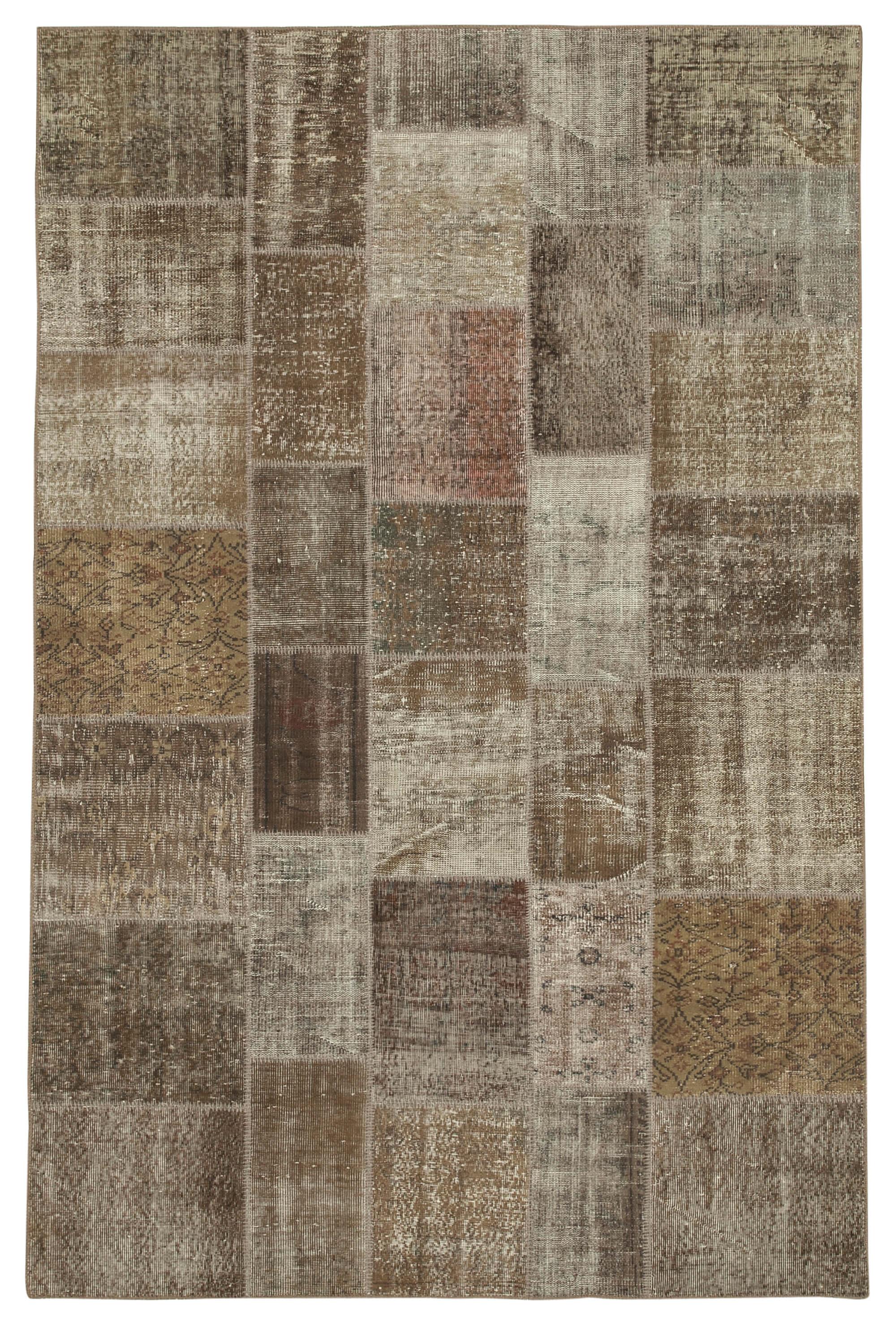 6 x 10 Brown Patchwork Rug - 2468