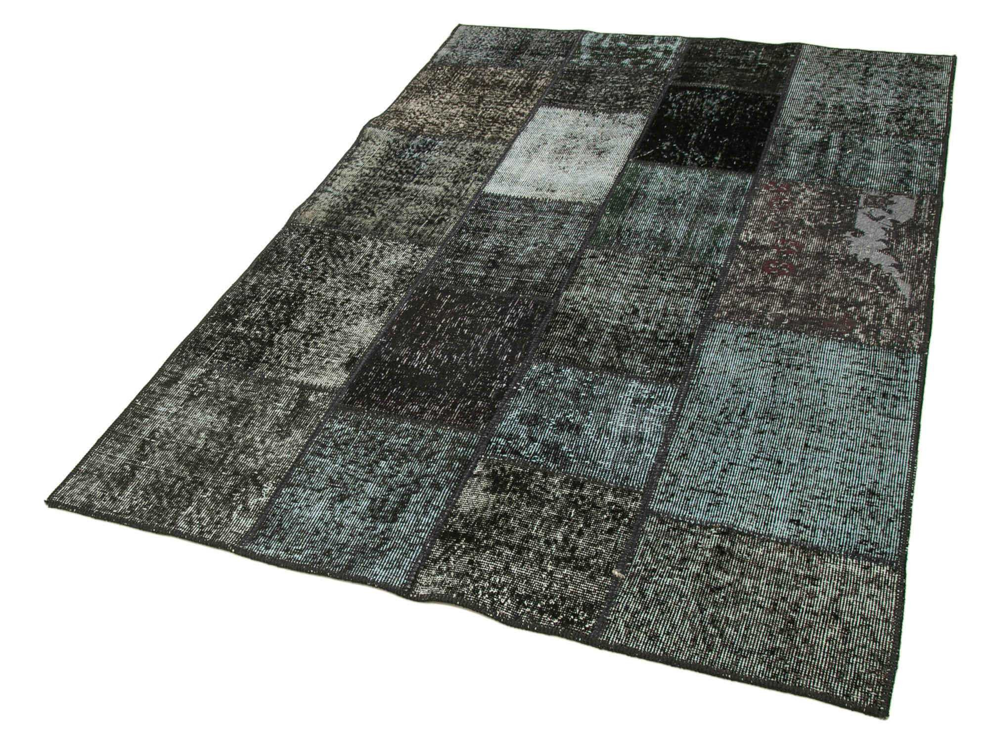 4 x 7 Black Patchwork Rug - 6992