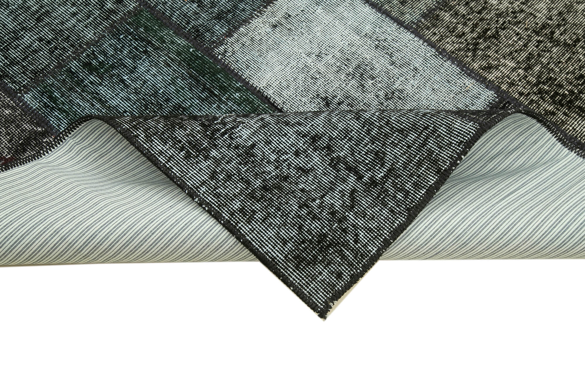 4 x 7 Black Patchwork Rug - 6992