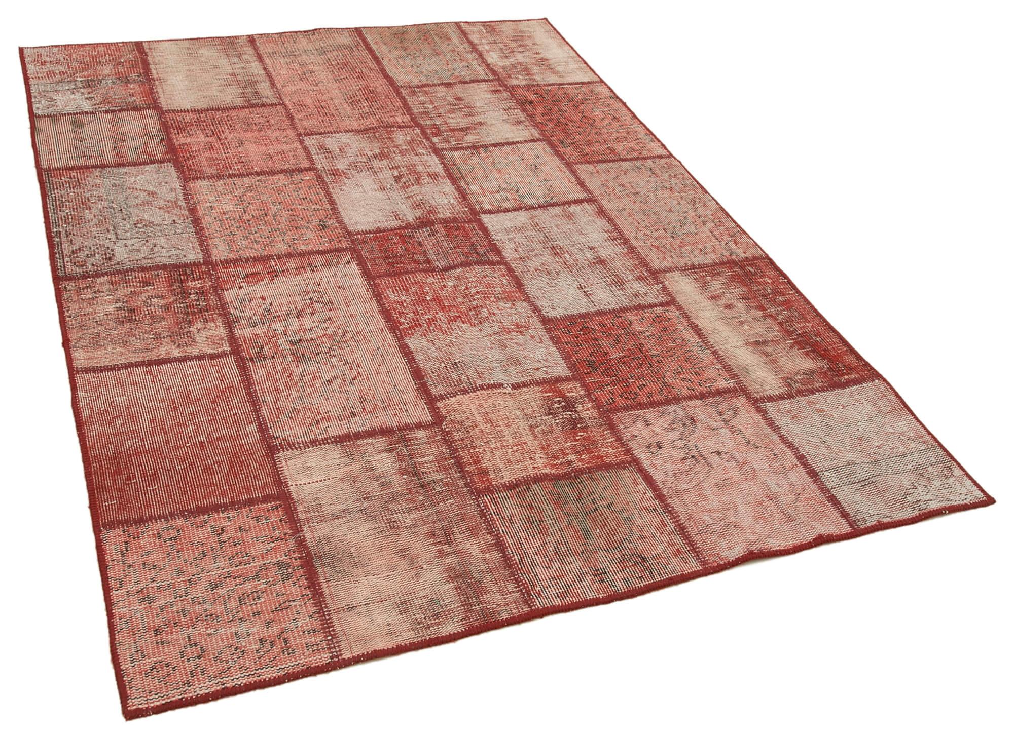 5 x 6 Red Patchwork Rug - 2472