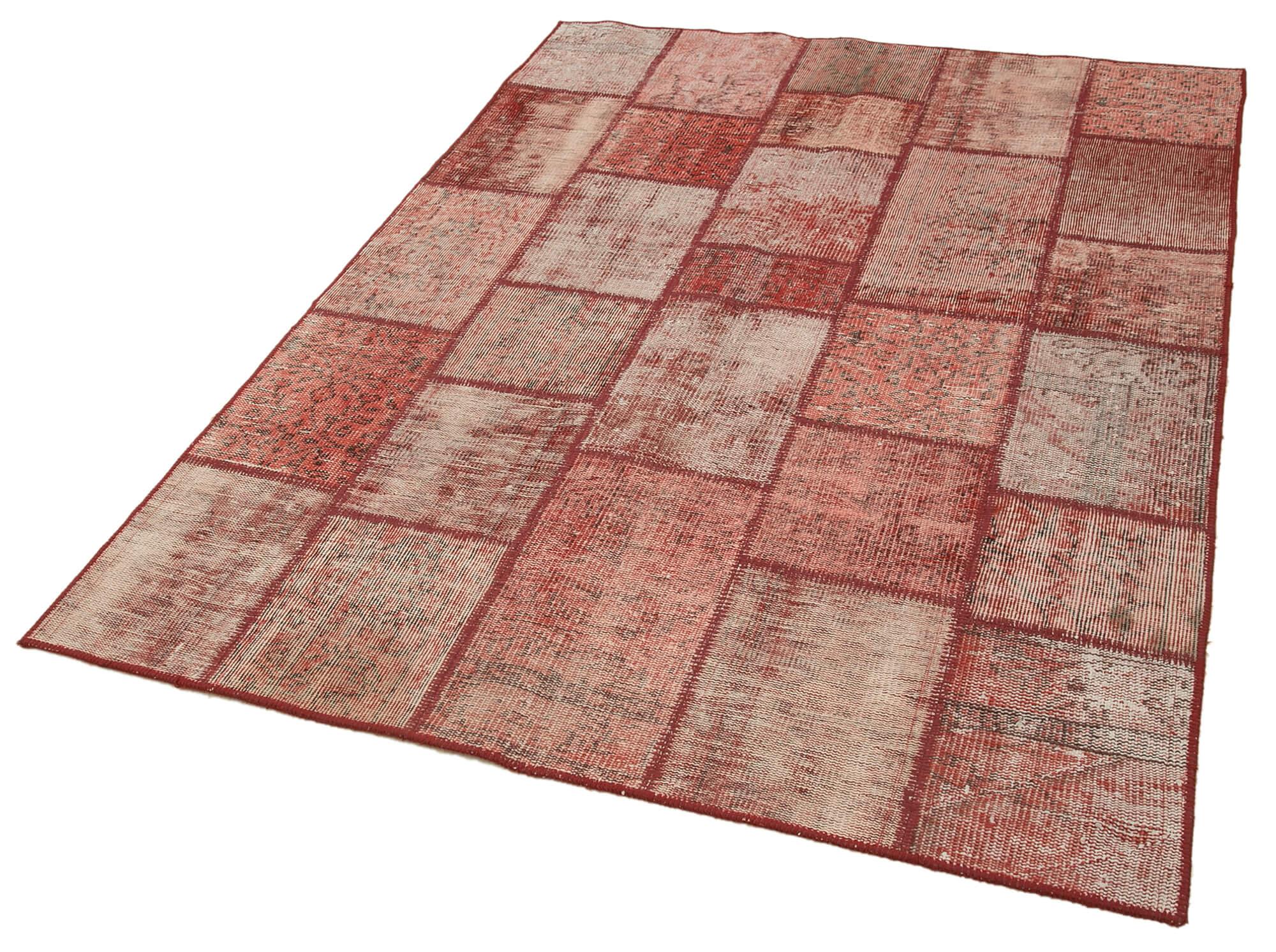 5 x 6 Red Patchwork Rug - 2472