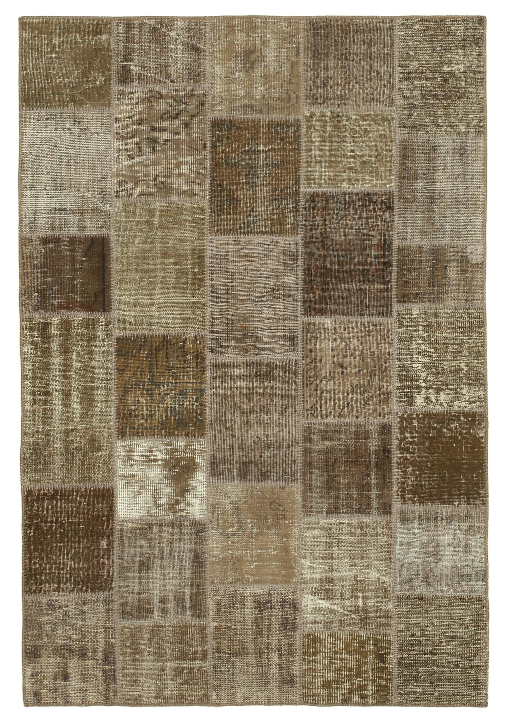 5 x 7 Brown Patchwork Rug - 2475