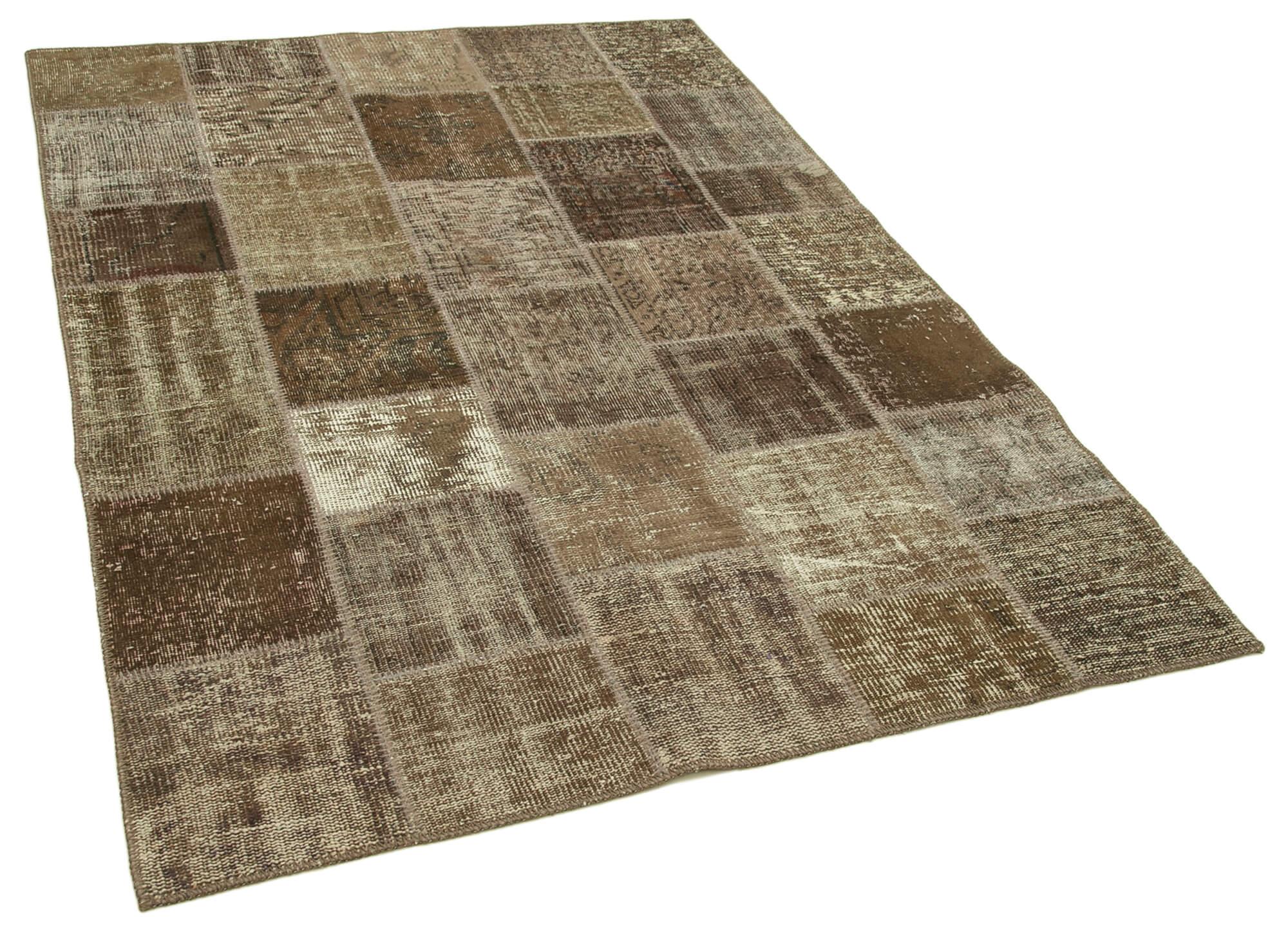 5 x 7 Brown Patchwork Rug - 2475