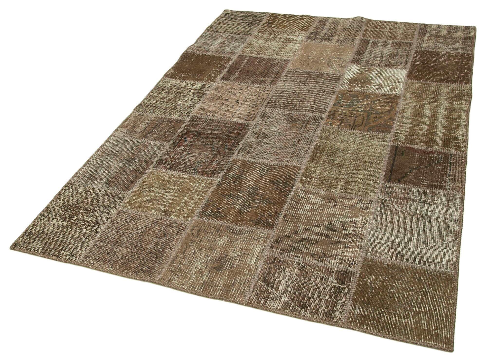 5 x 7 Brown Patchwork Rug - 2475