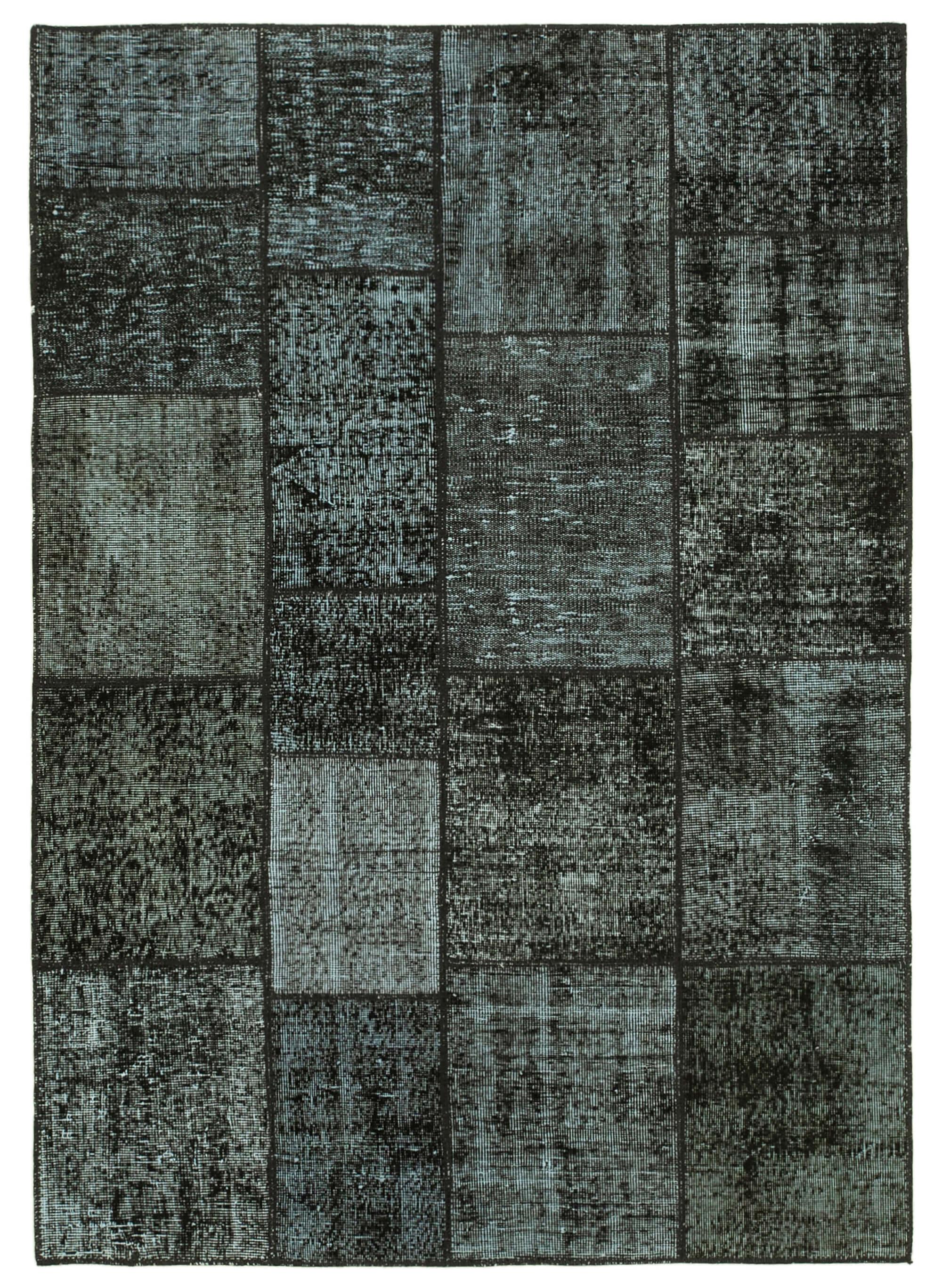 5 x 7 Black Patchwork Rug - 2477