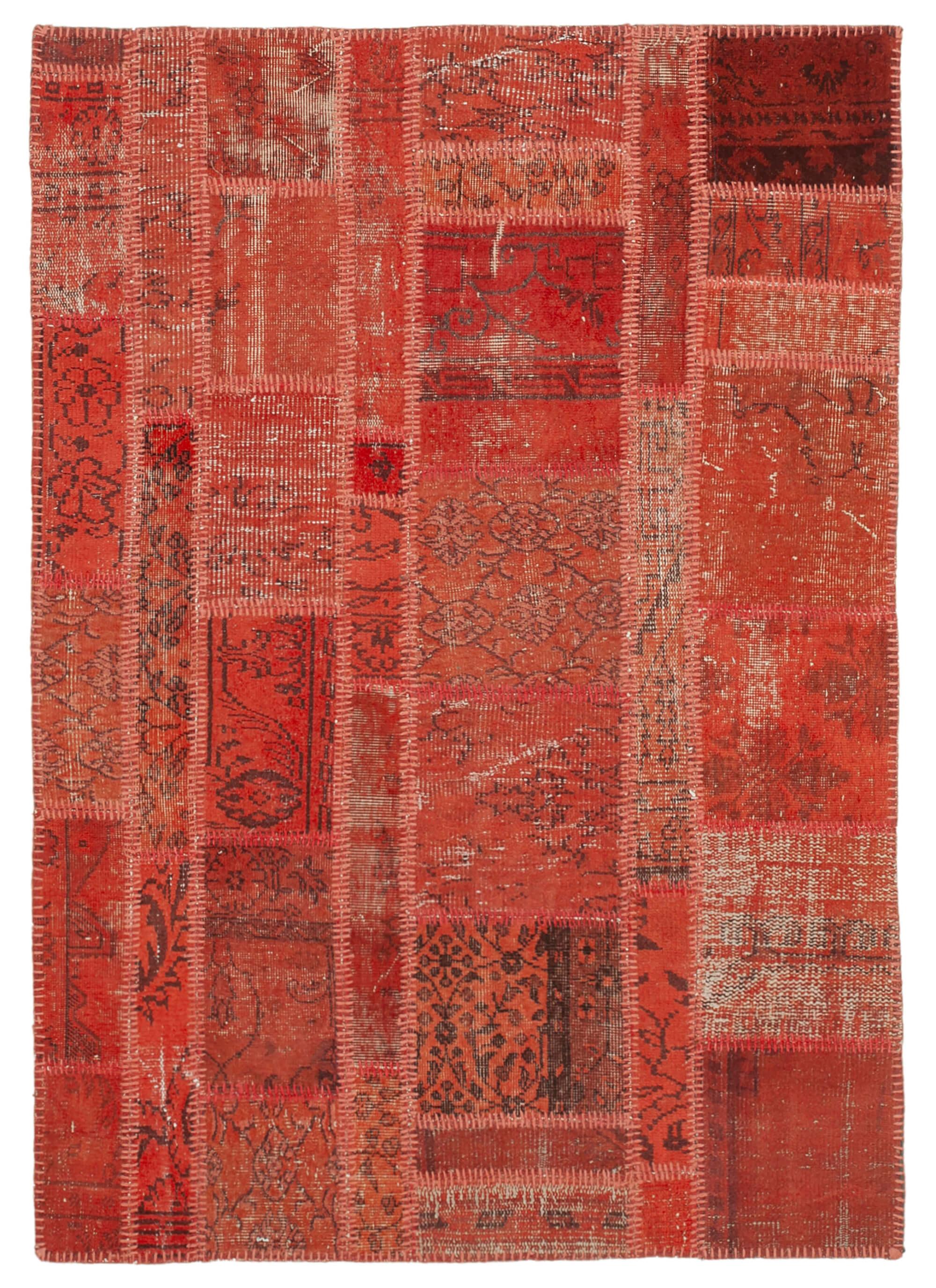 4 x 6 Red Patchwork Rug - 2479