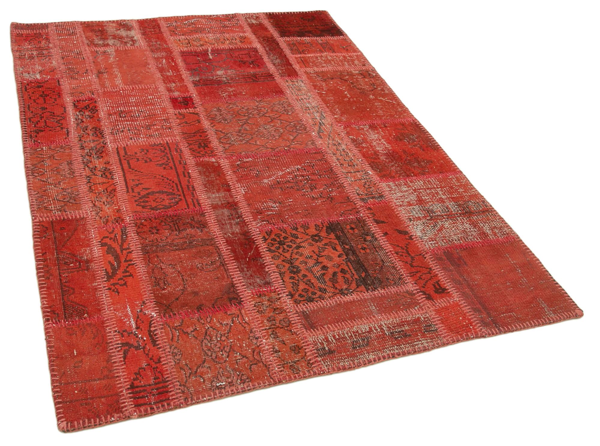 4 x 6 Red Patchwork Rug - 2479