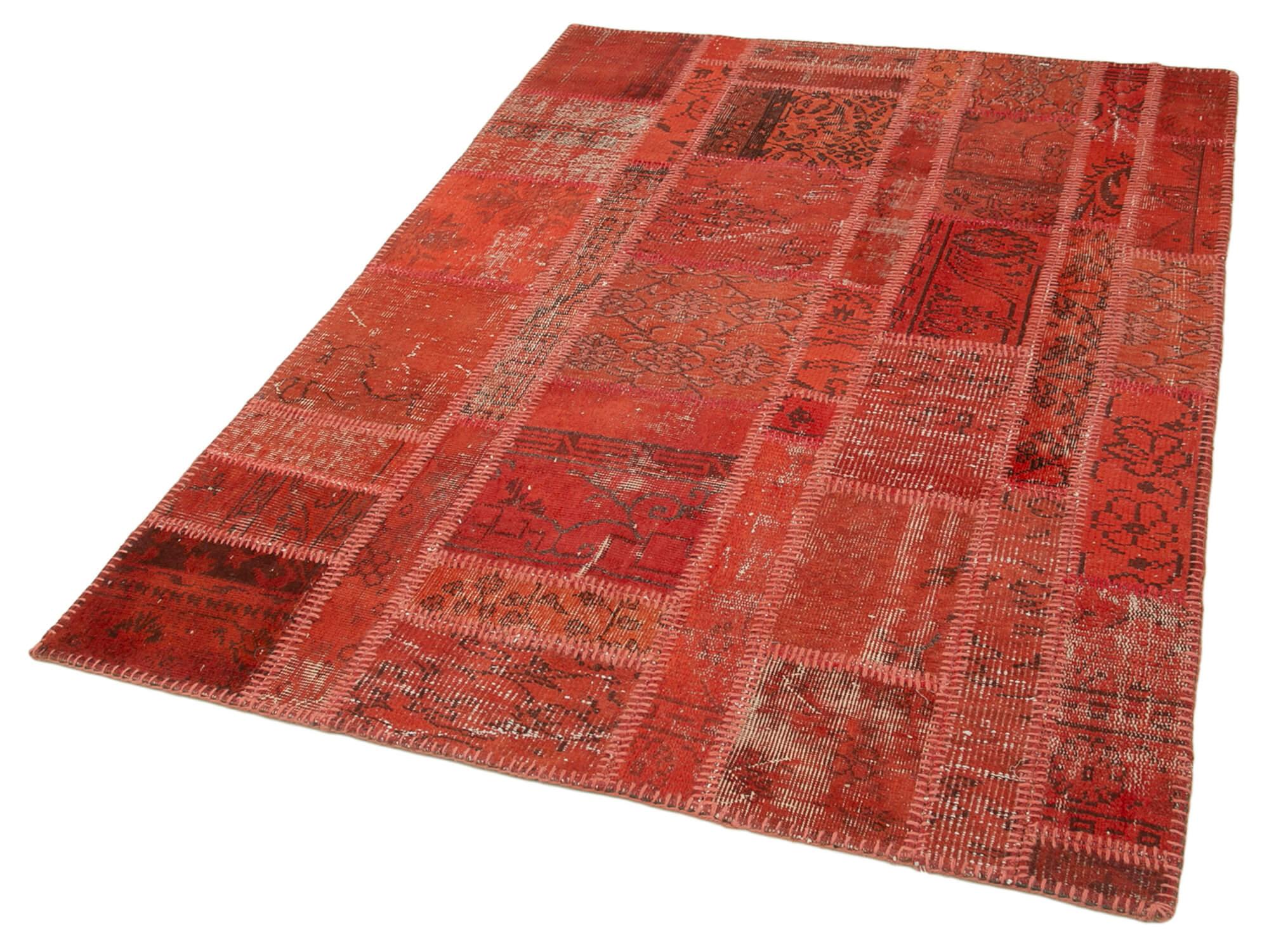 4 x 6 Red Patchwork Rug - 2479