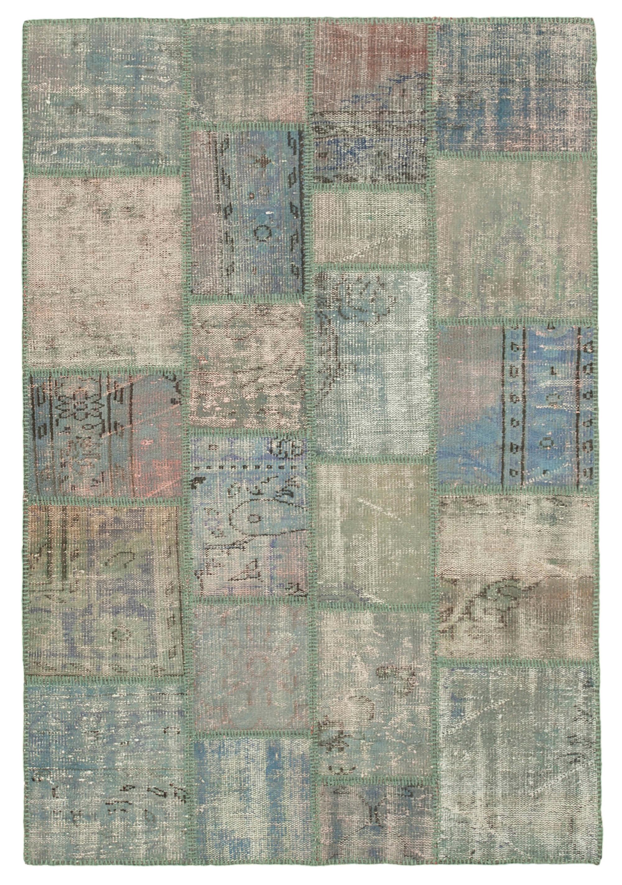 5 x 7 Blue Patchwork Rug - 2487