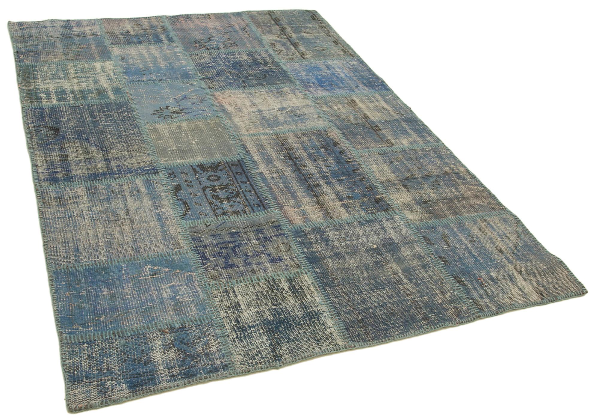 5 x 7 Blue Patchwork Rug - 2489