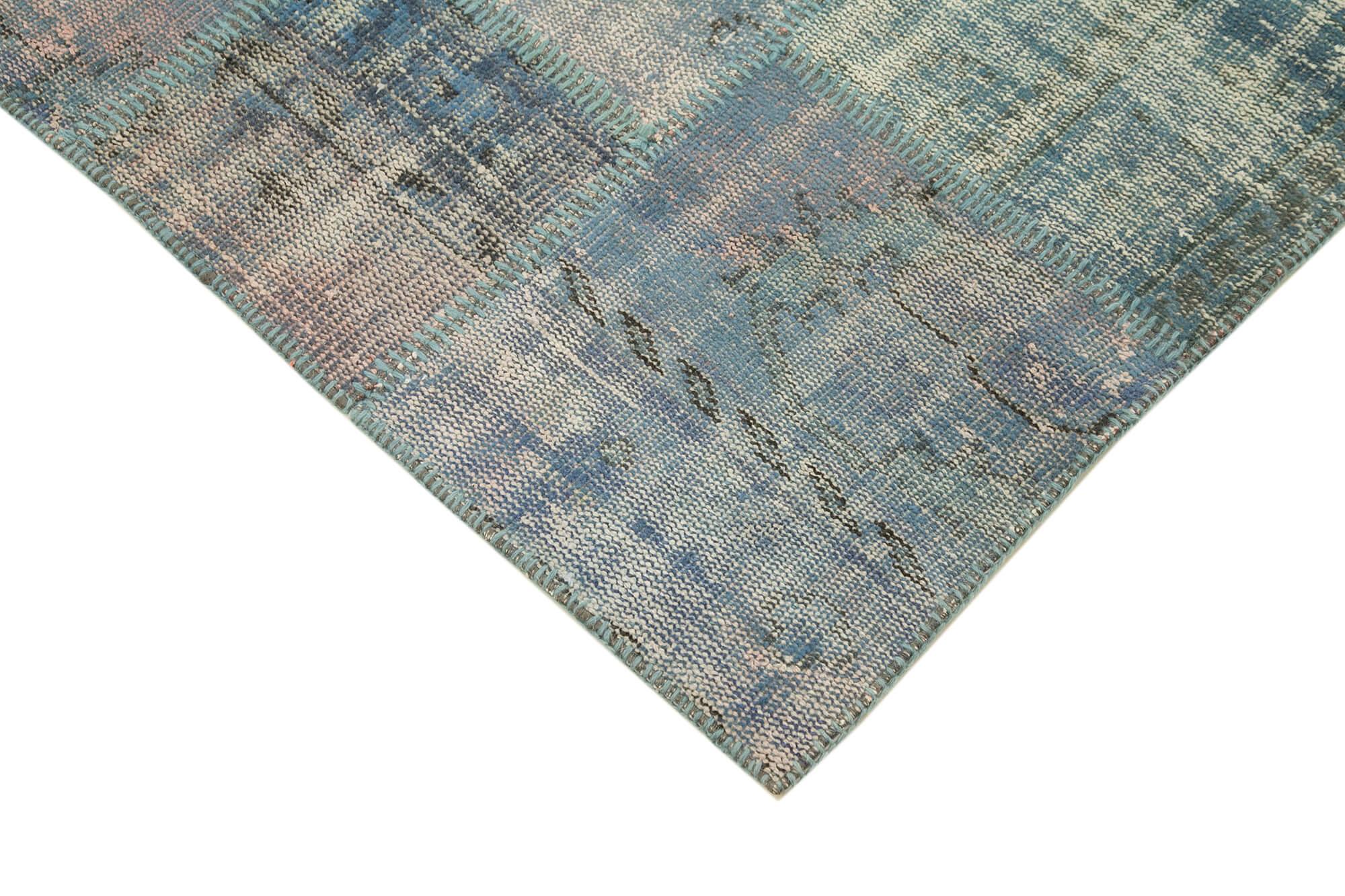 5 x 7 Blue Patchwork Rug - 2489