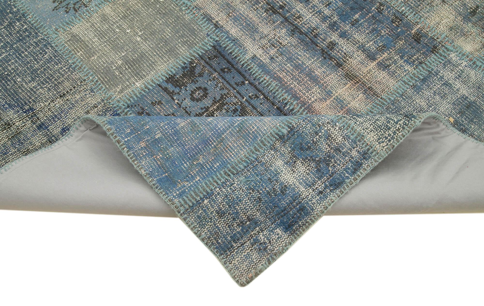 5 x 7 Blue Patchwork Rug - 2489