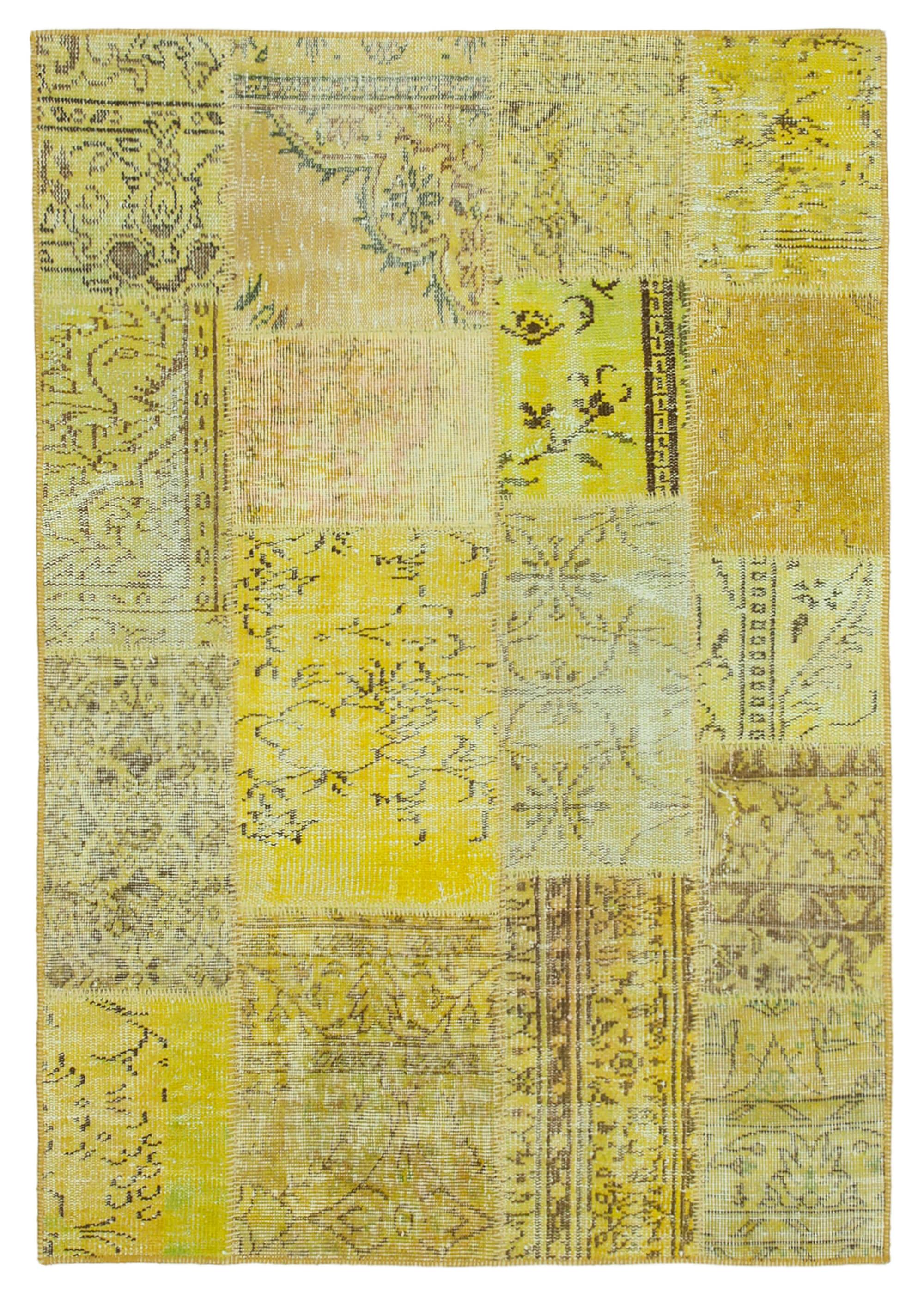 4 x 6 Yellow Patchwork Rug - 2492