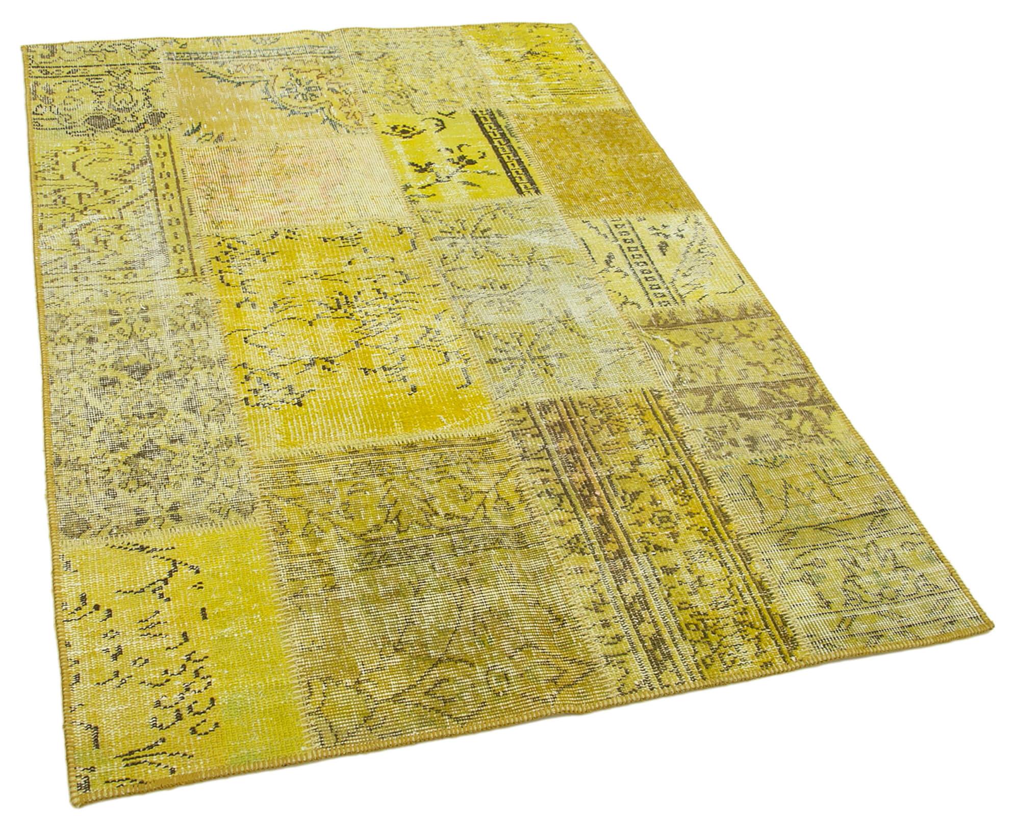 4 x 6 Yellow Patchwork Rug - 2492