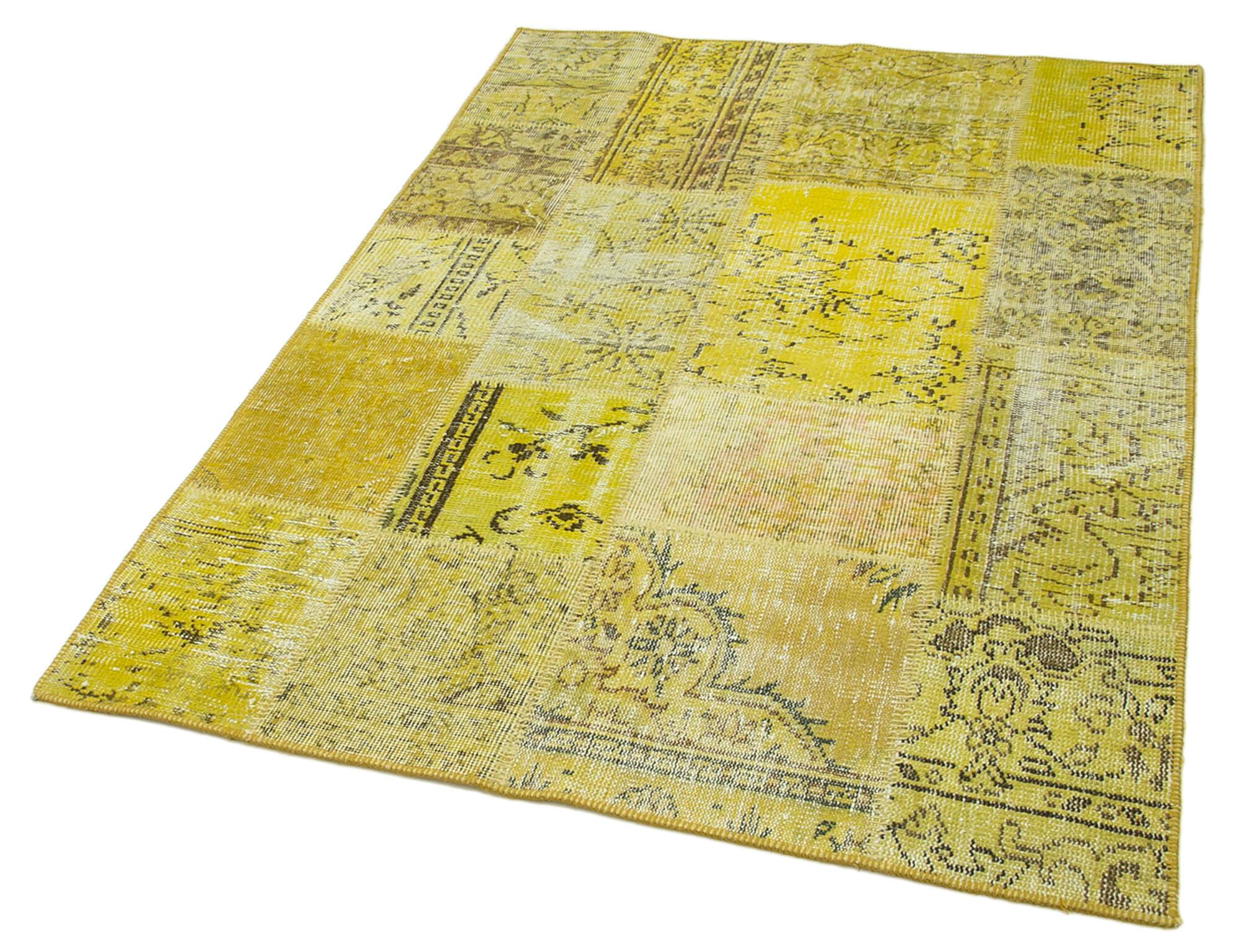 4 x 6 Yellow Patchwork Rug - 2492