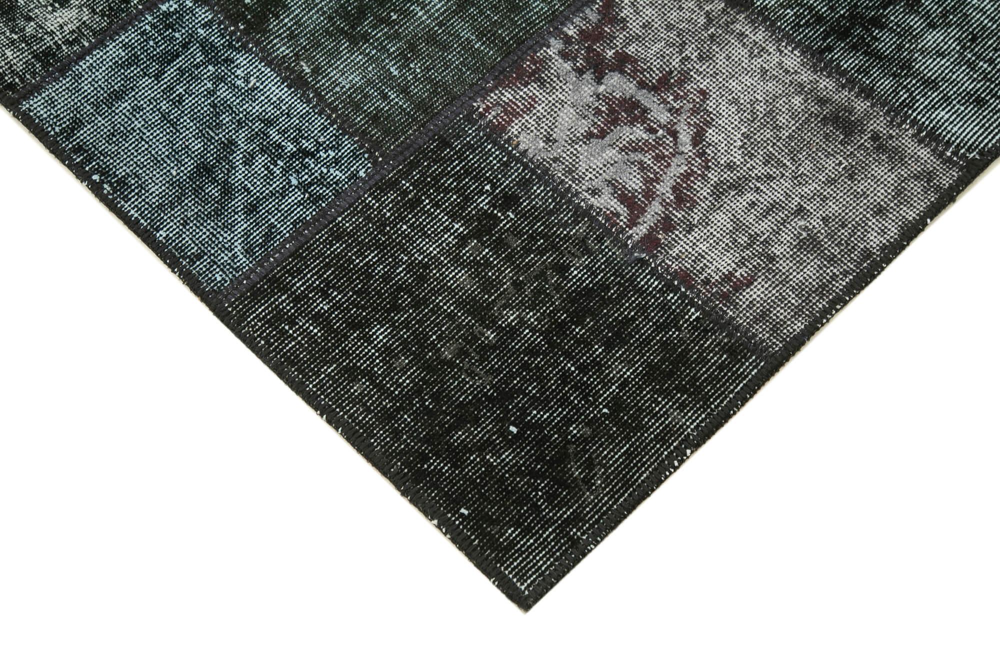 4 x 7 Black Patchwork Rug - 2495