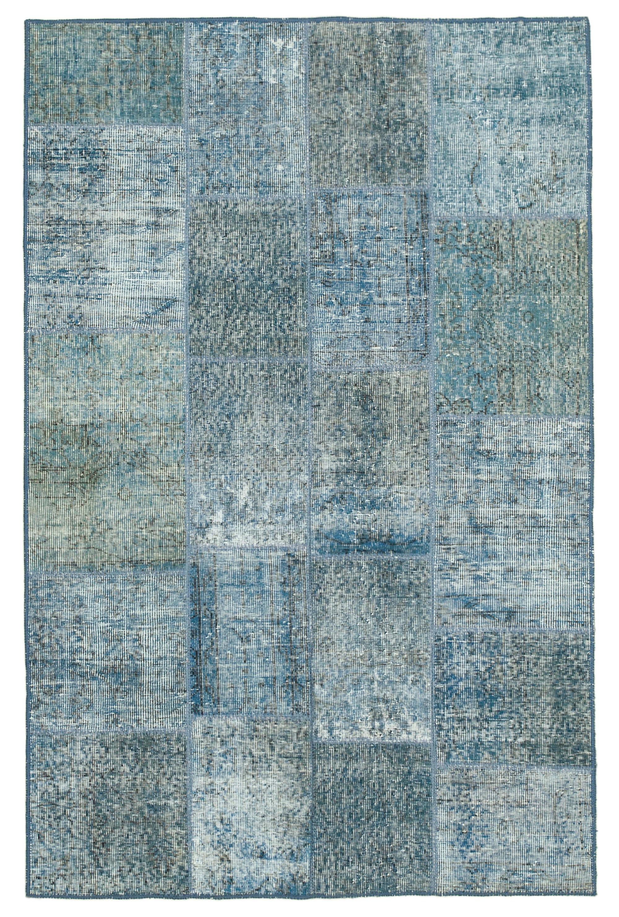 4 x 7 Blue Patchwork Rug - 2503